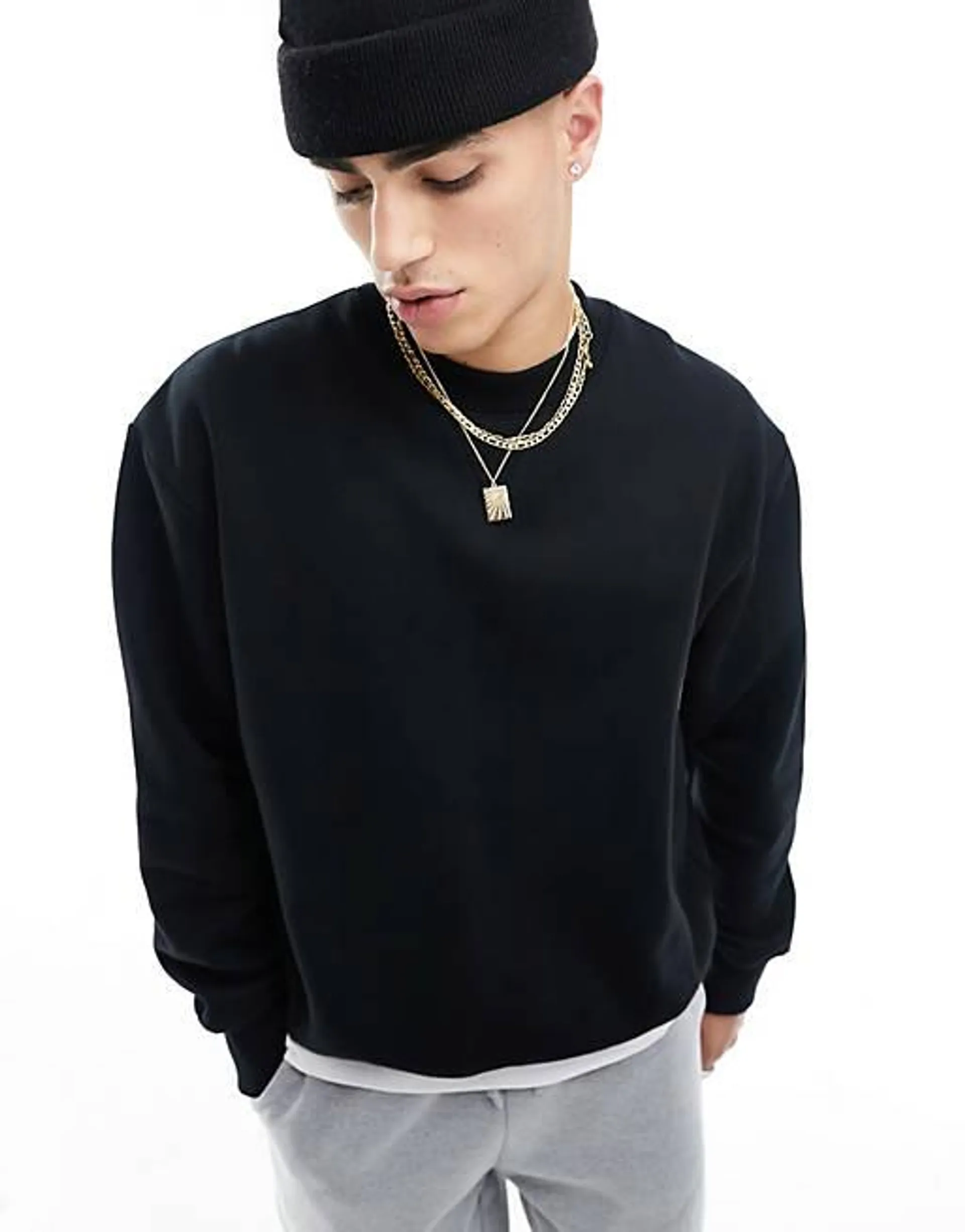 ASOS DESIGN heavyweight oversized sweatshirt in black