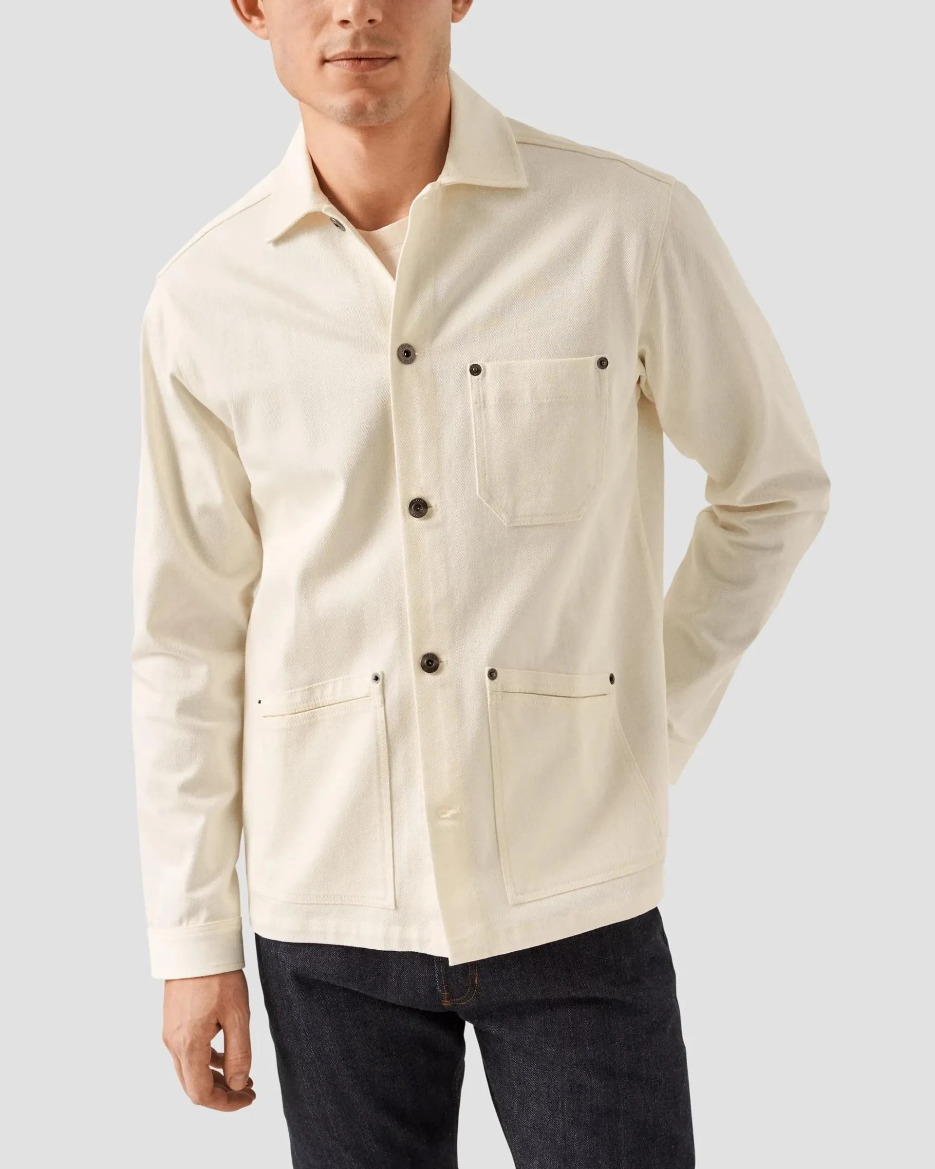 White Heavy Denim Overshirt