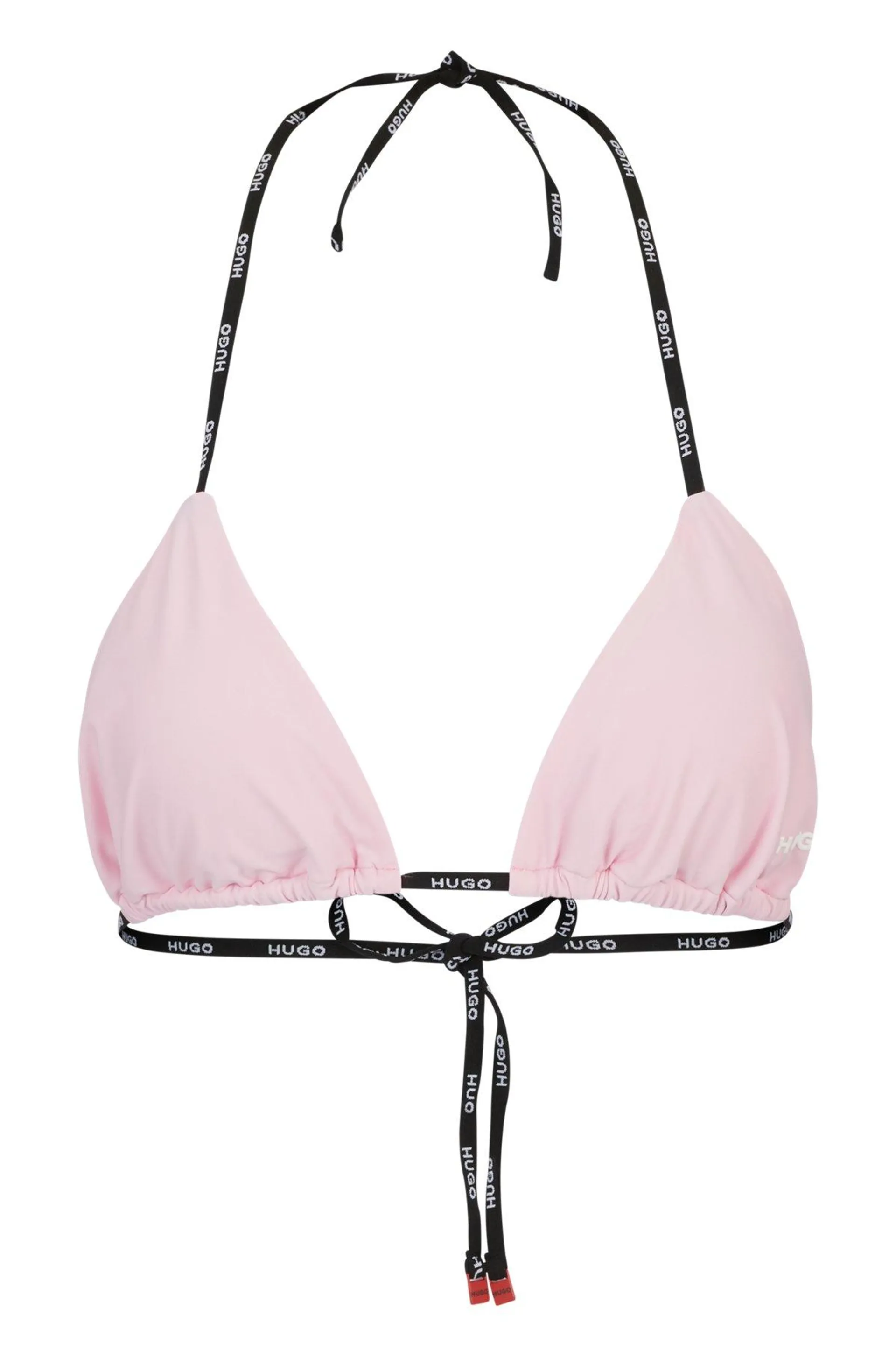 Branded-strap triangle bikini top with logo detail