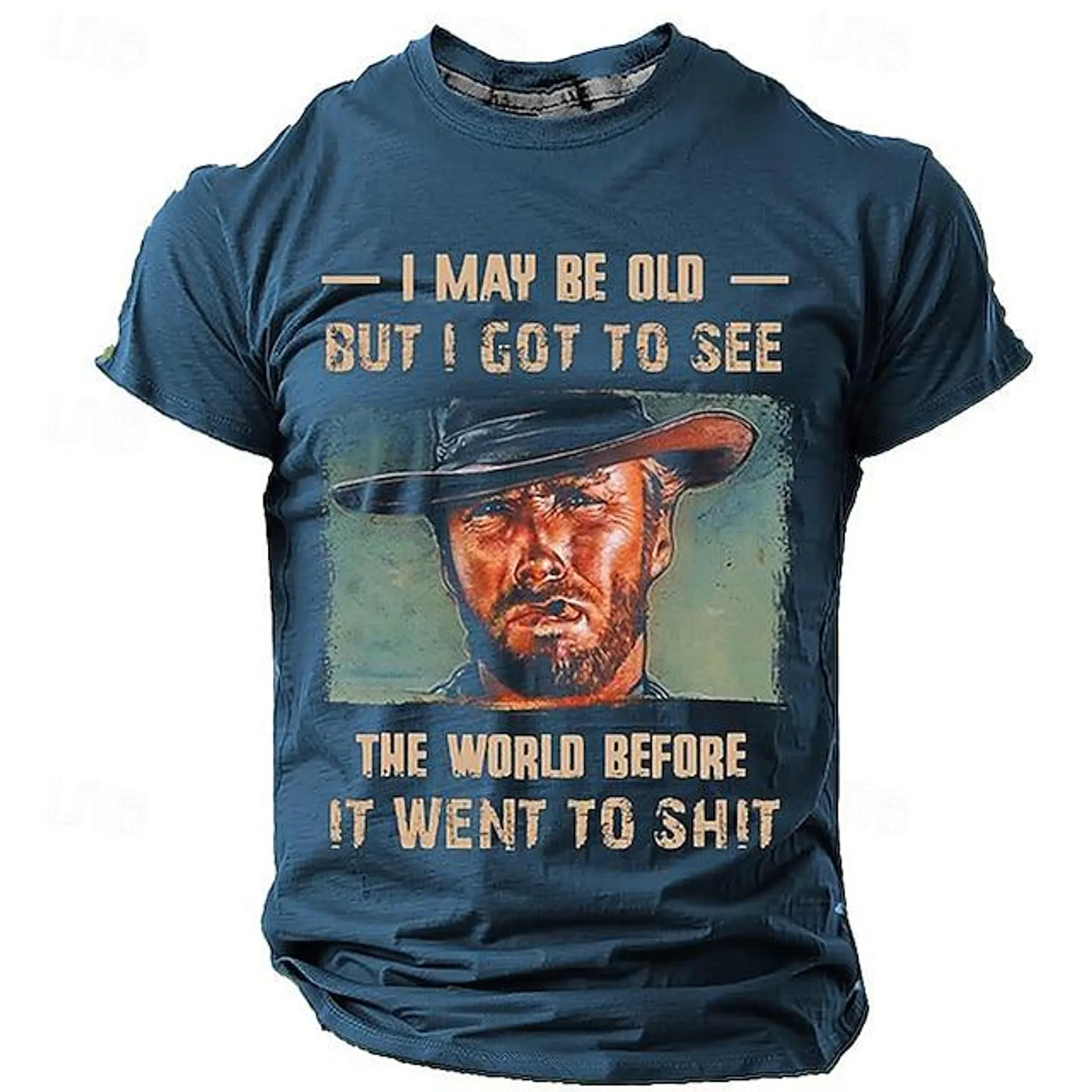 Clint Eastwood T Shirts I May Be Old but I Got to See Retro Vintage Casual Street Style Men's 3D Print T shirt Tee Sports Outdoor Holiday Going out T shirt Black Short Sleeve Crew Neck Shirt