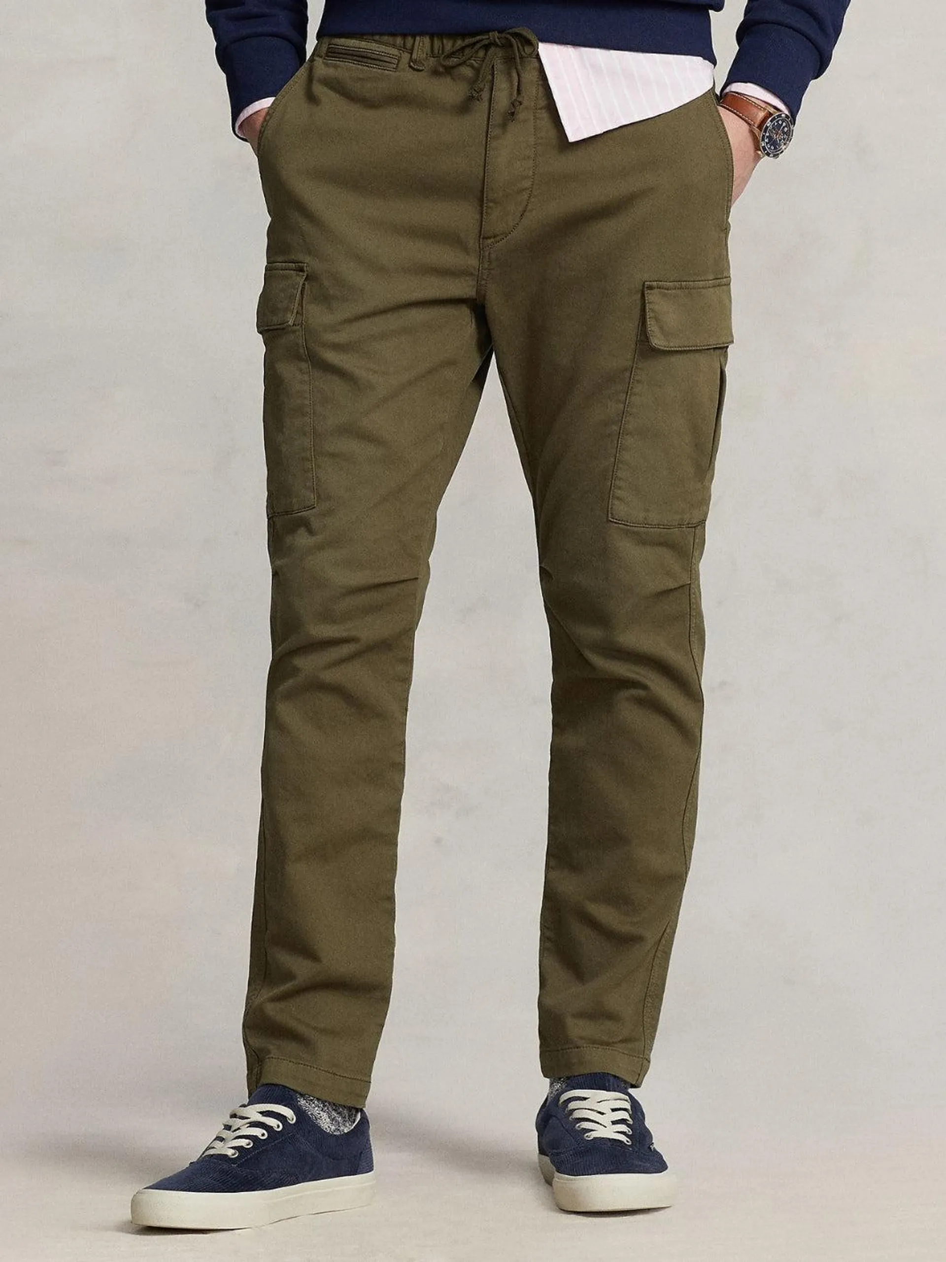 STRETCH SLIM KNITLIKE TWILL CARGO PANT Grønn