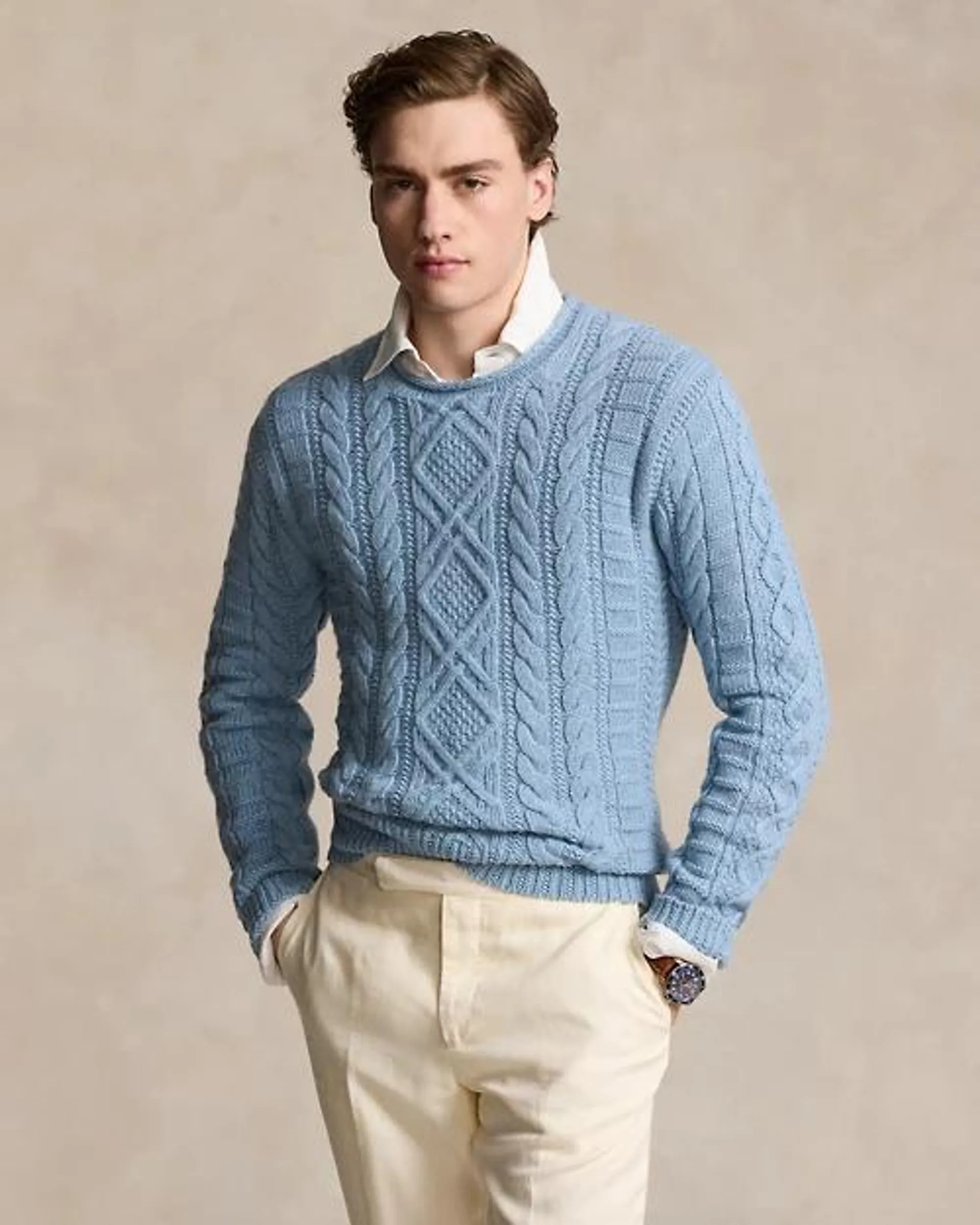 Cotton-Blend Fisherman’s Sweater