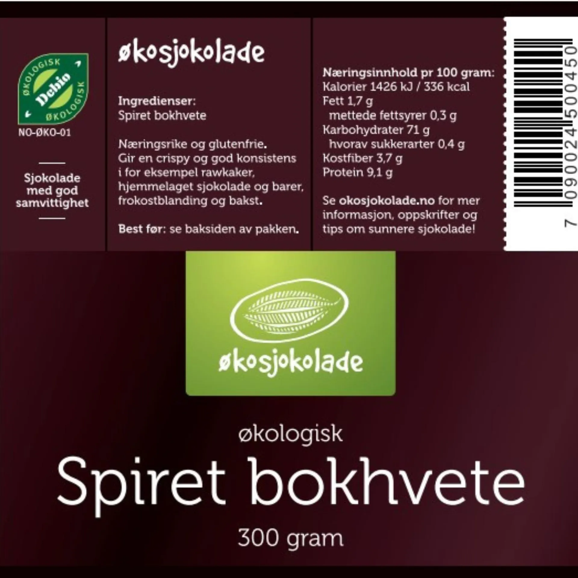 Økosjokolade Spiret bokhvete