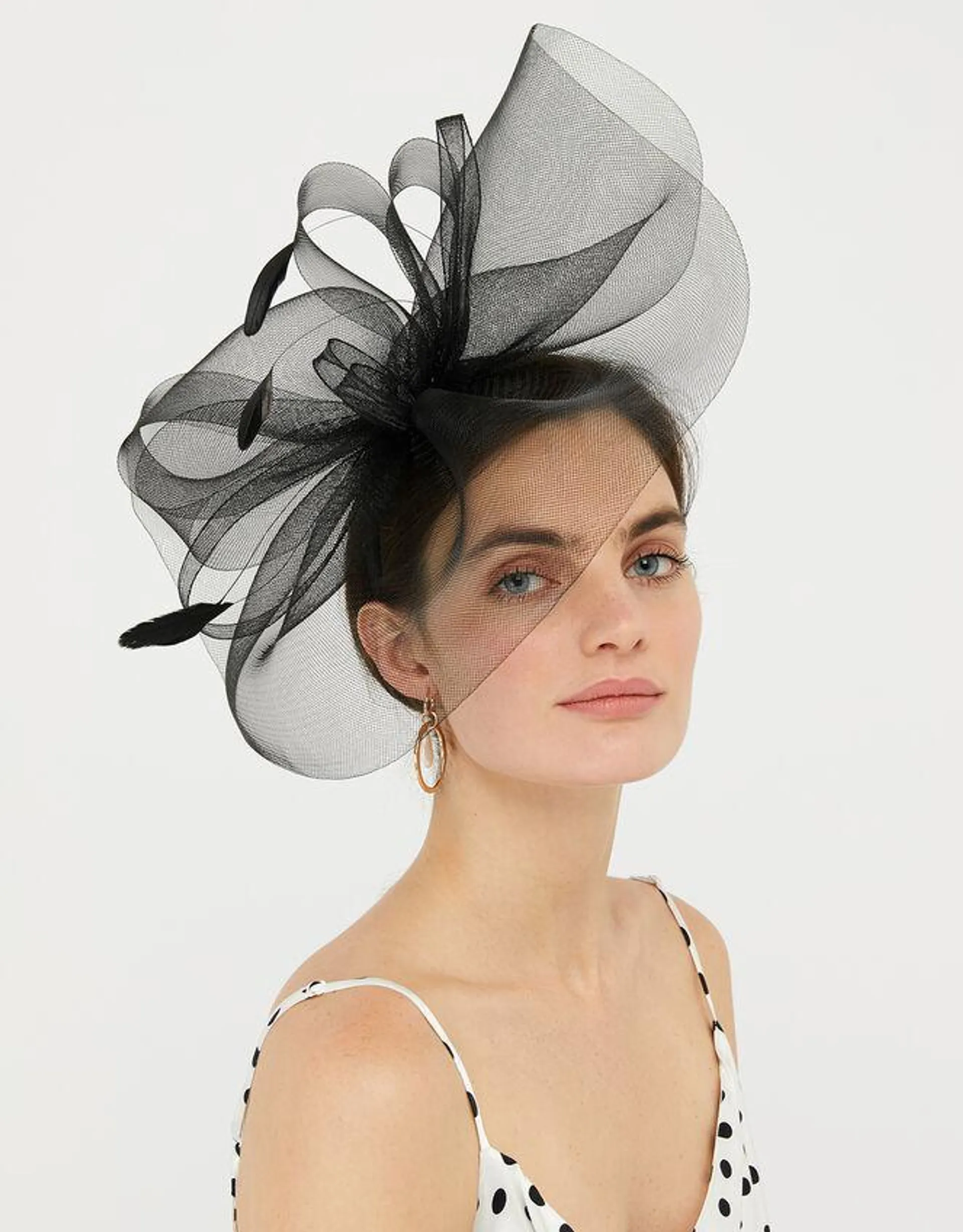 Large Double Bow Crin Headband Black