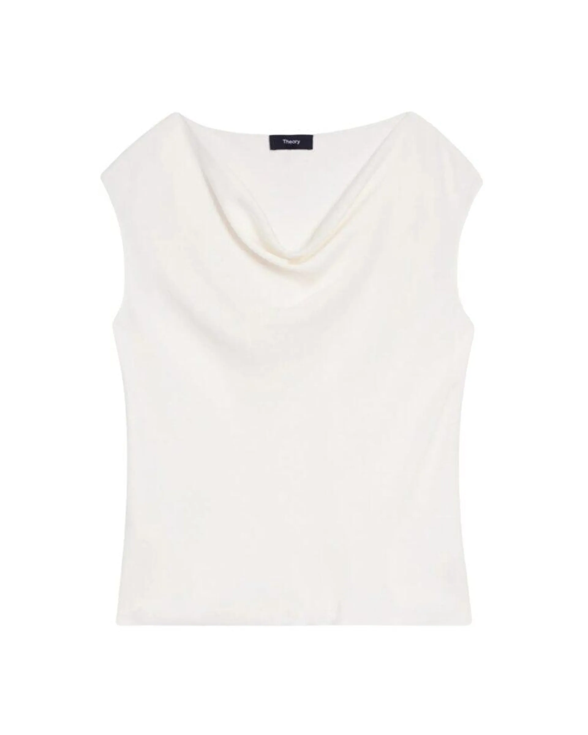 Cowl Neck Top in Silk Georgette – Hvit