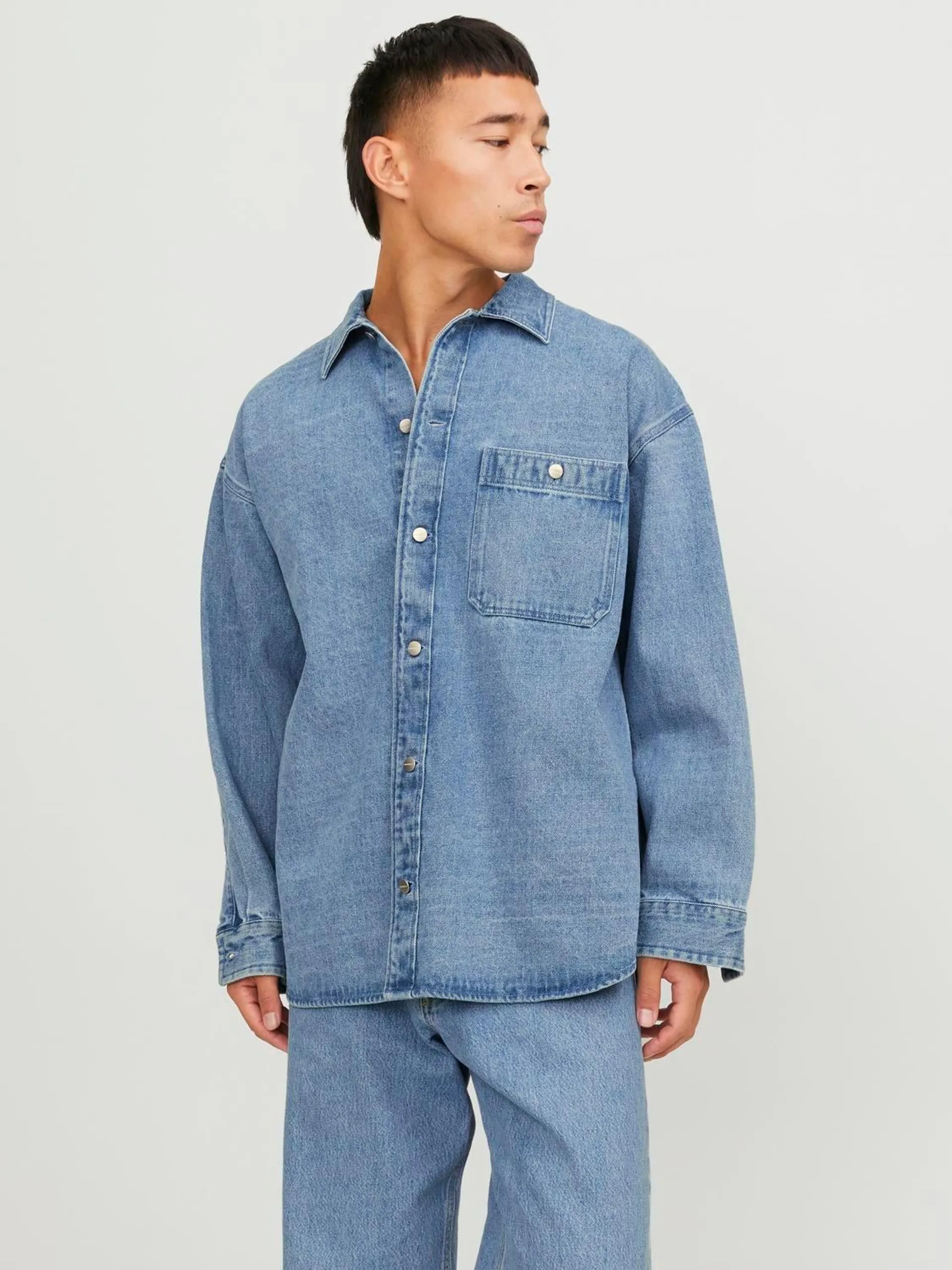 Wide Fit Denimskjorte