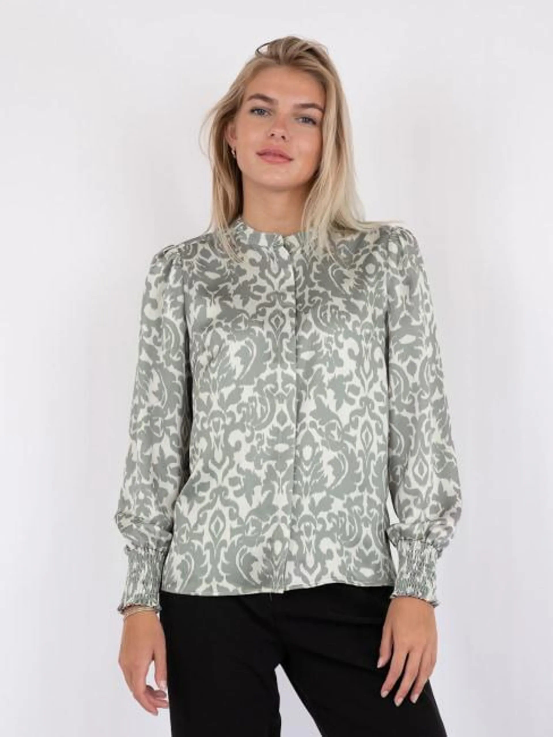 Kala Flower Blur Blouse Dusty army 36