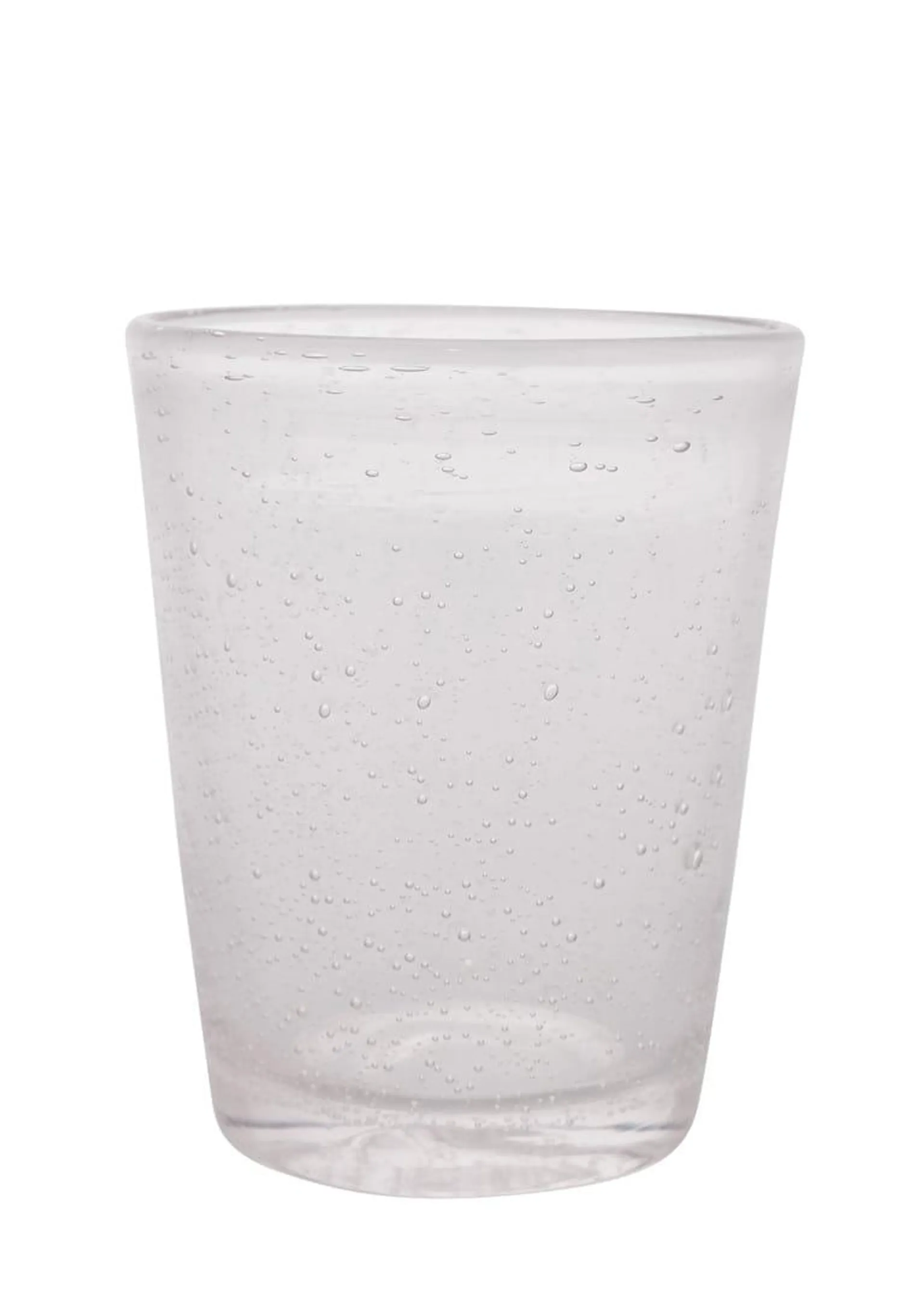 Water glass with bubbles