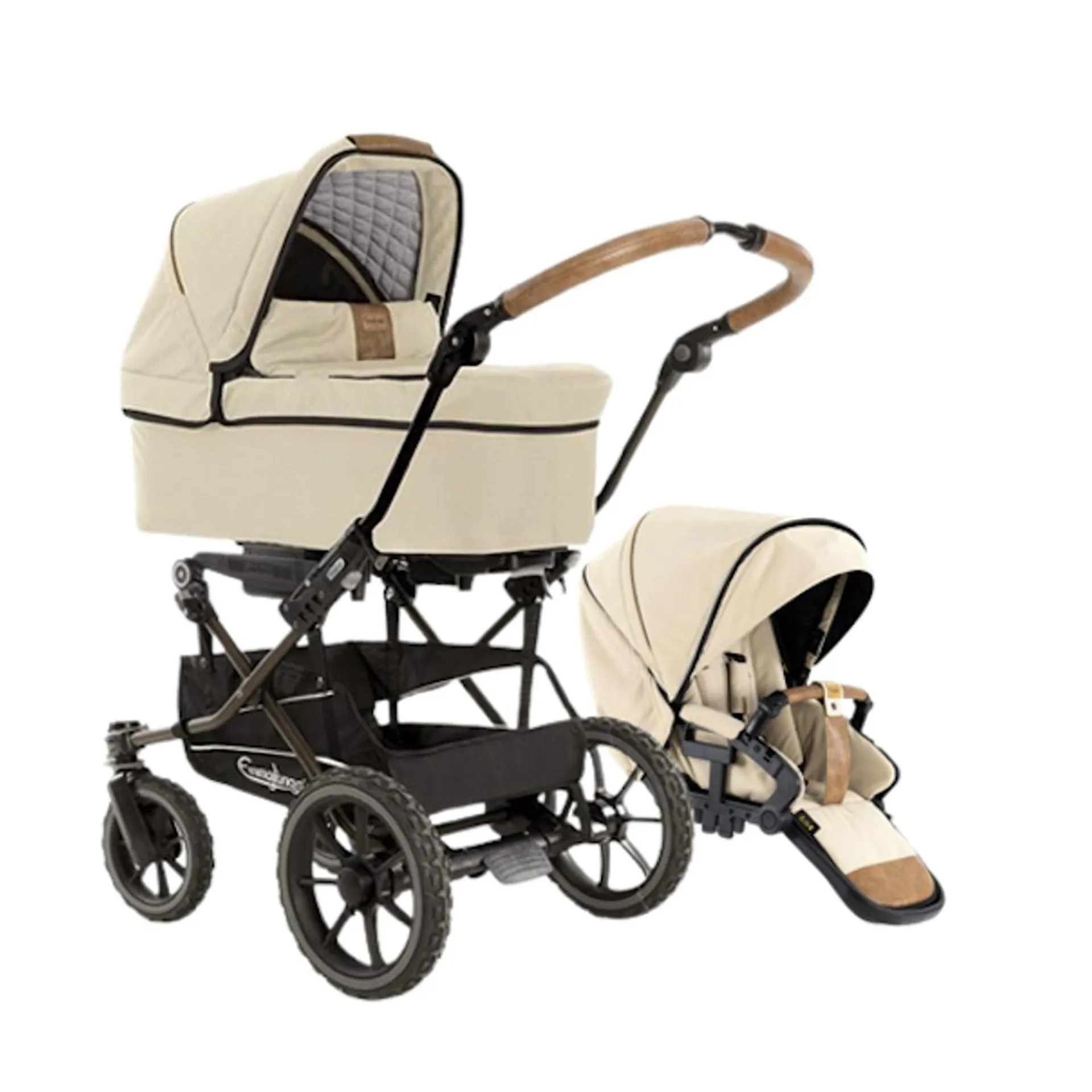 Emmaljunga Alu S | Kombivogn Flat sete | Outdoor Beige