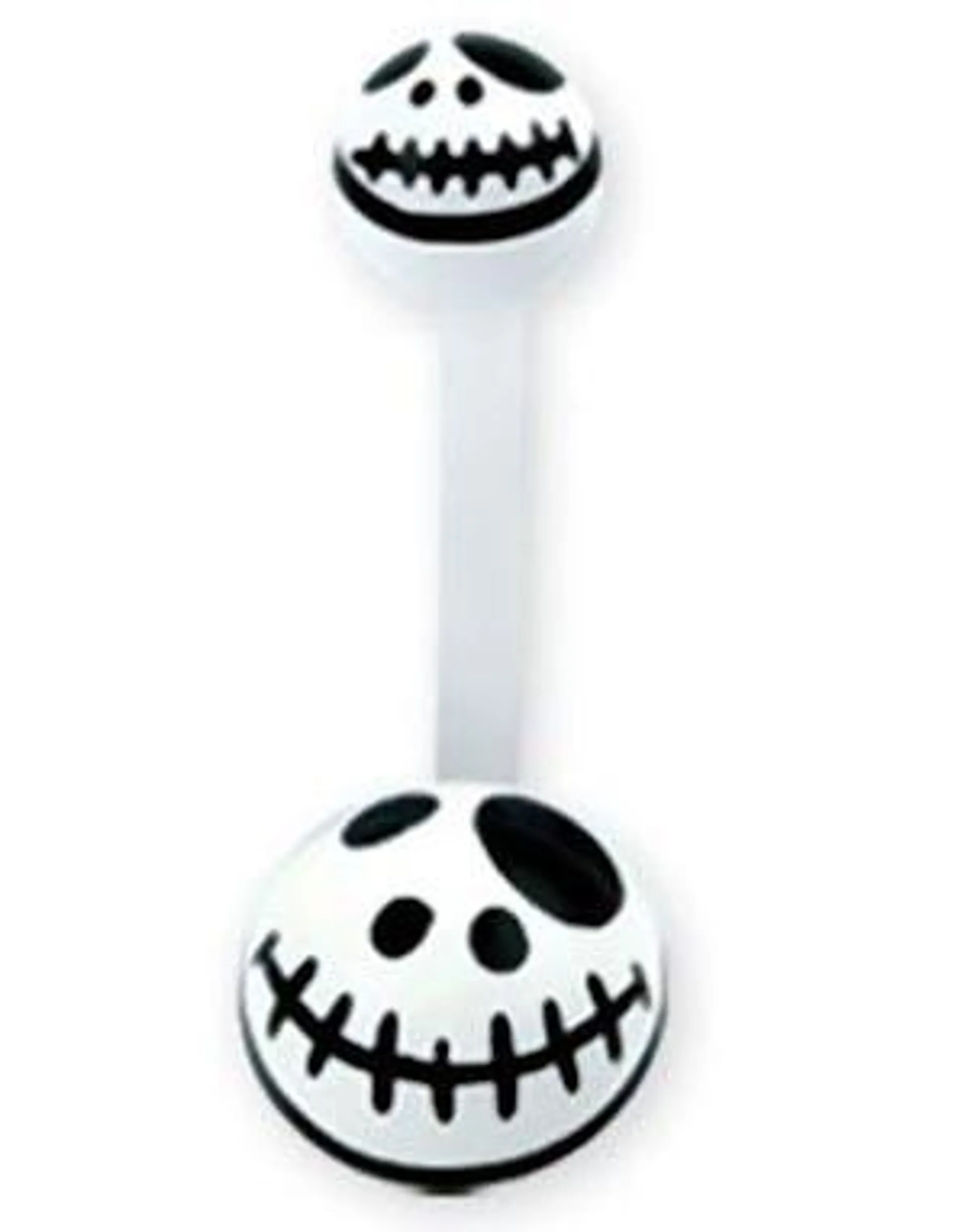 Jack Skellington Head Navlepiercing i Hvit og Svart