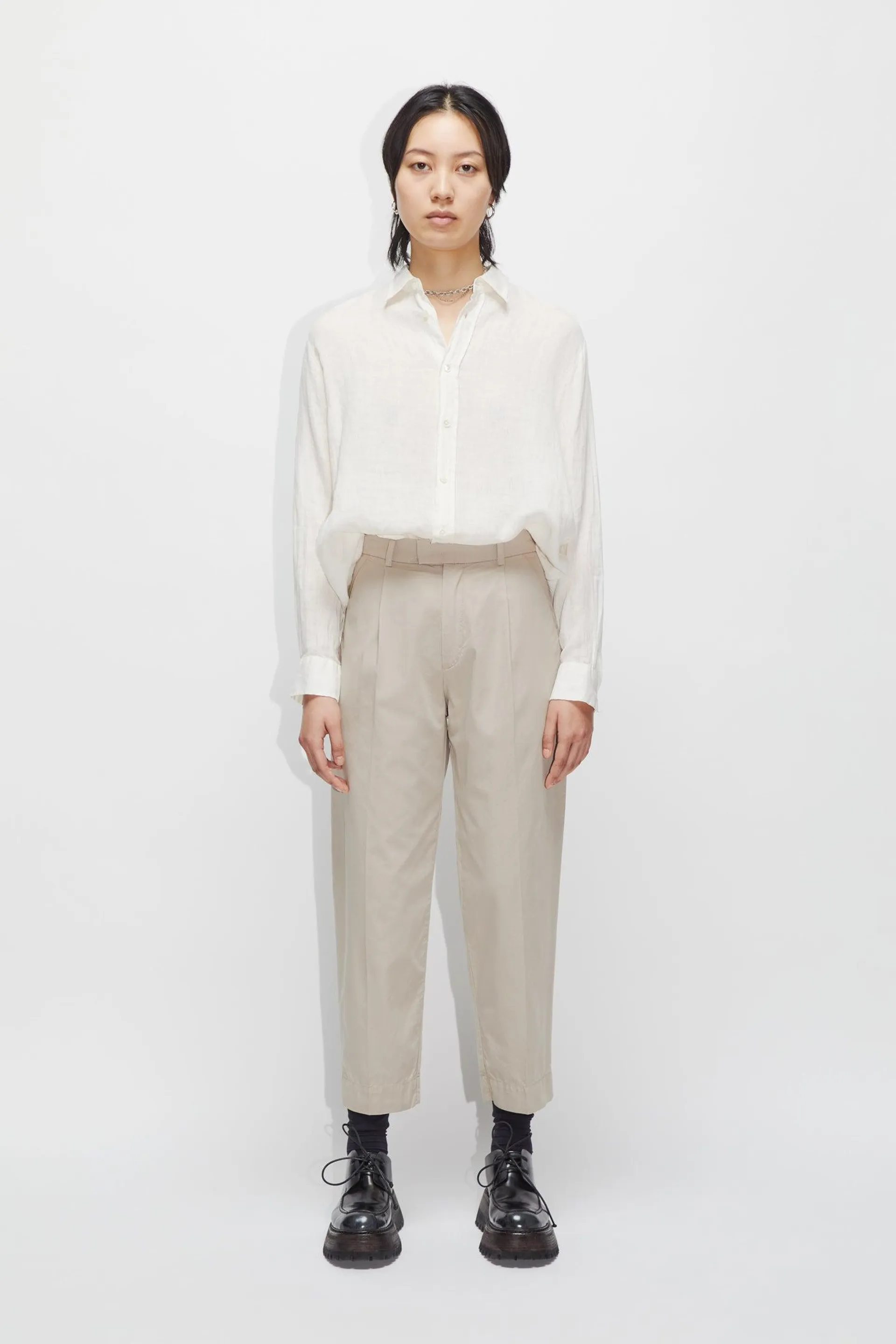 Cropped High Waist Trousers