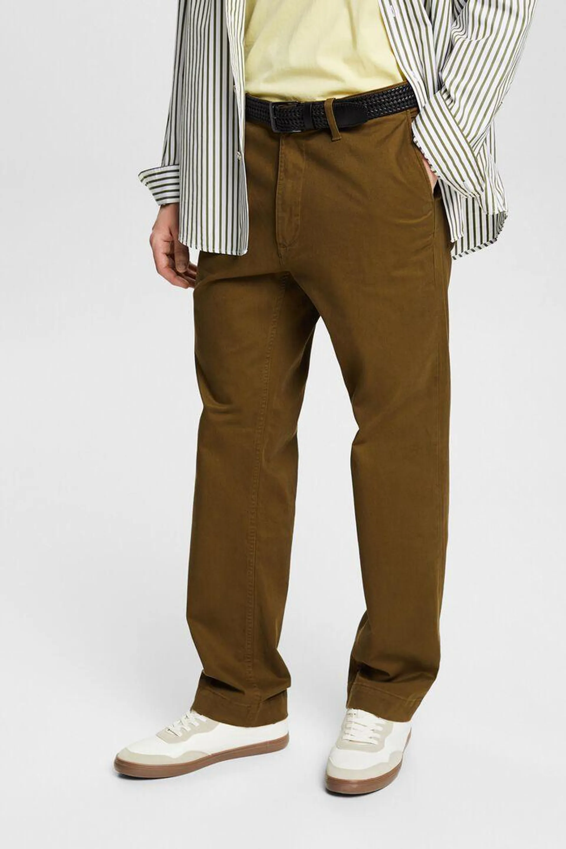 Cotton Straight Chino Pants