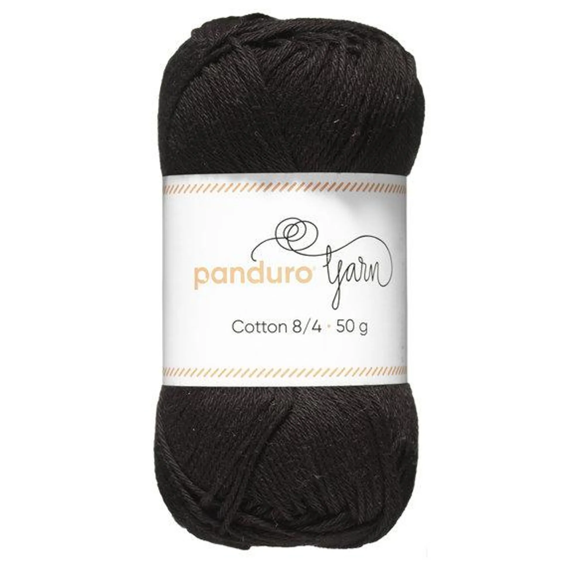 Garn Cotton 8/4 50g Sort