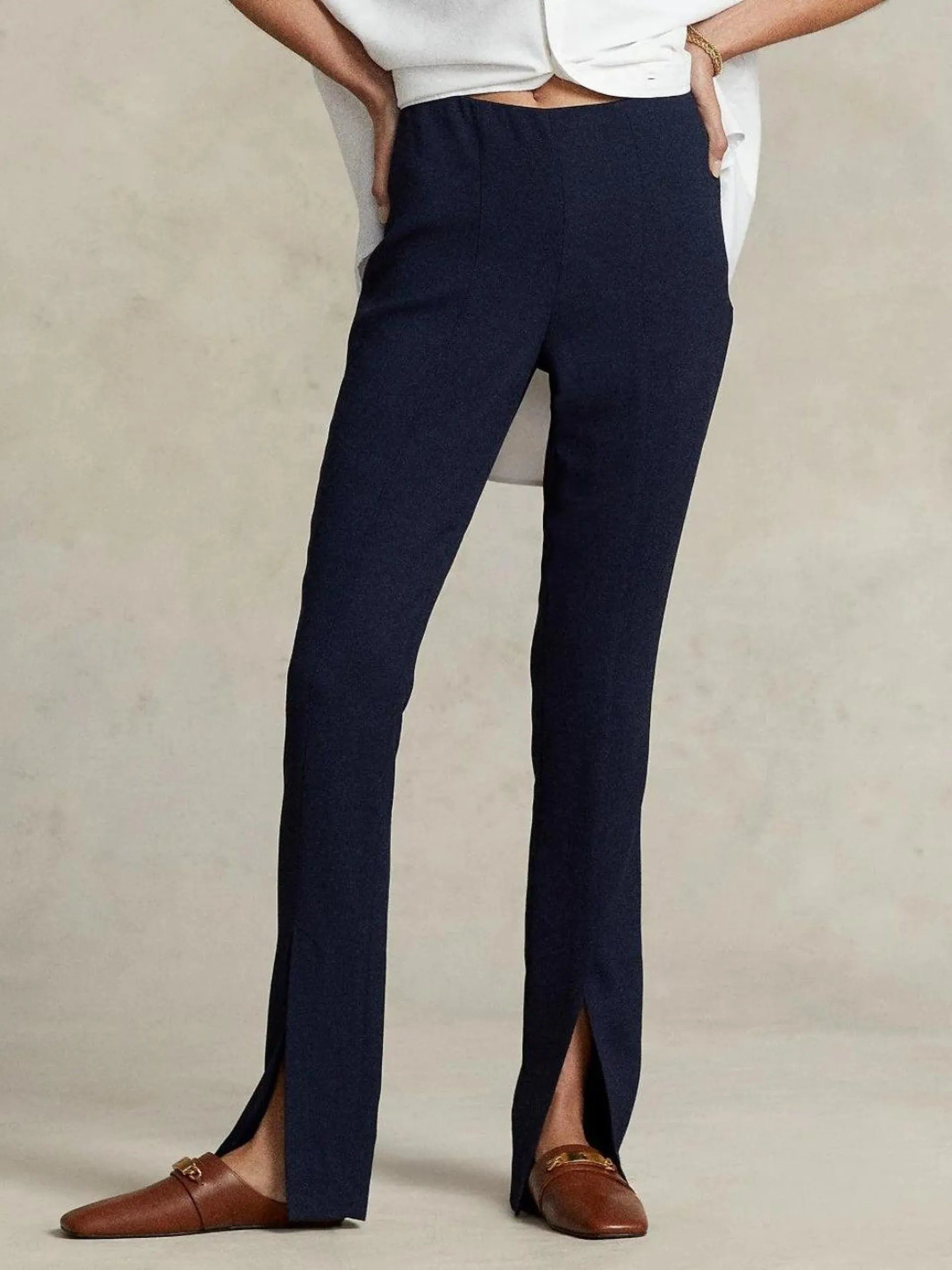 STRETCH-WOOL BLEND TWILL LEGGING Marine