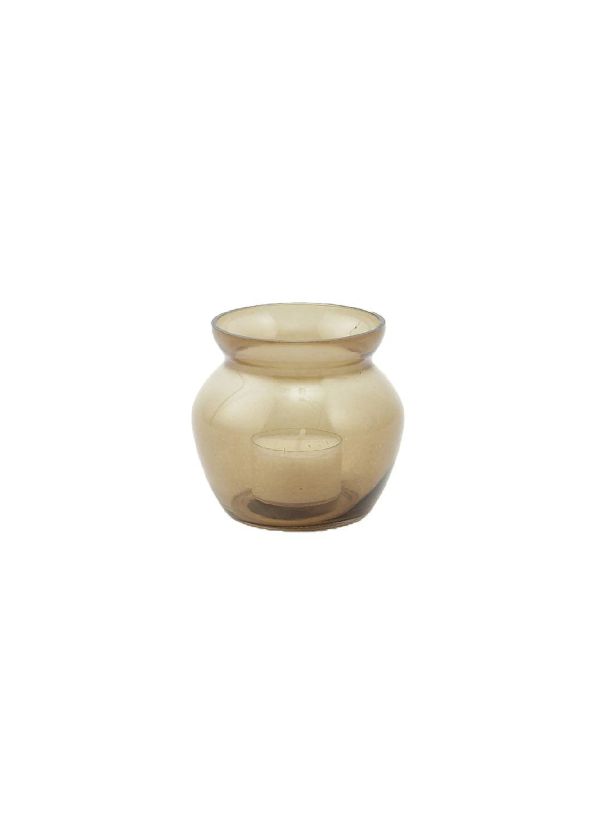 Glass tea light holder