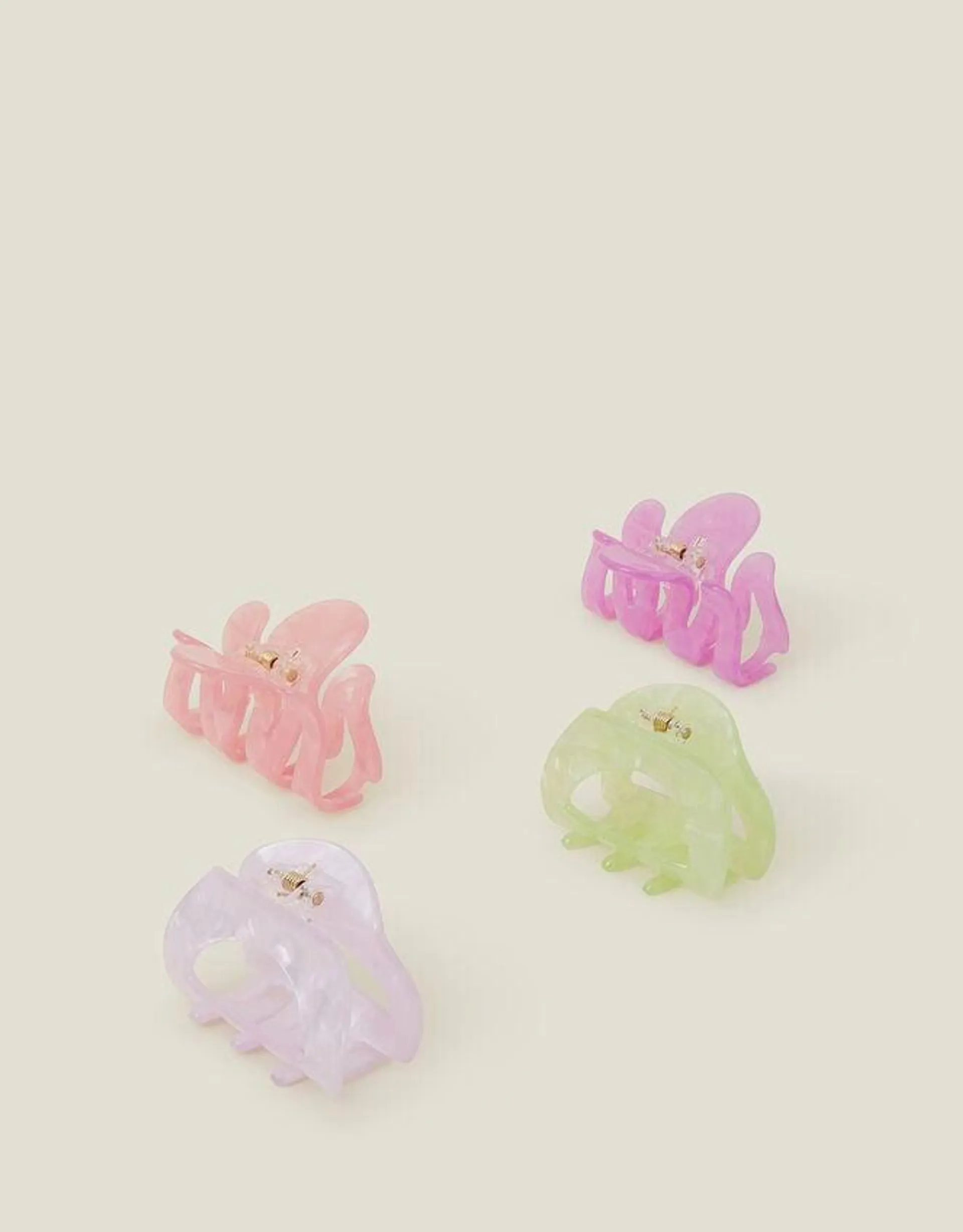 4-Pack Marble Claw Clips