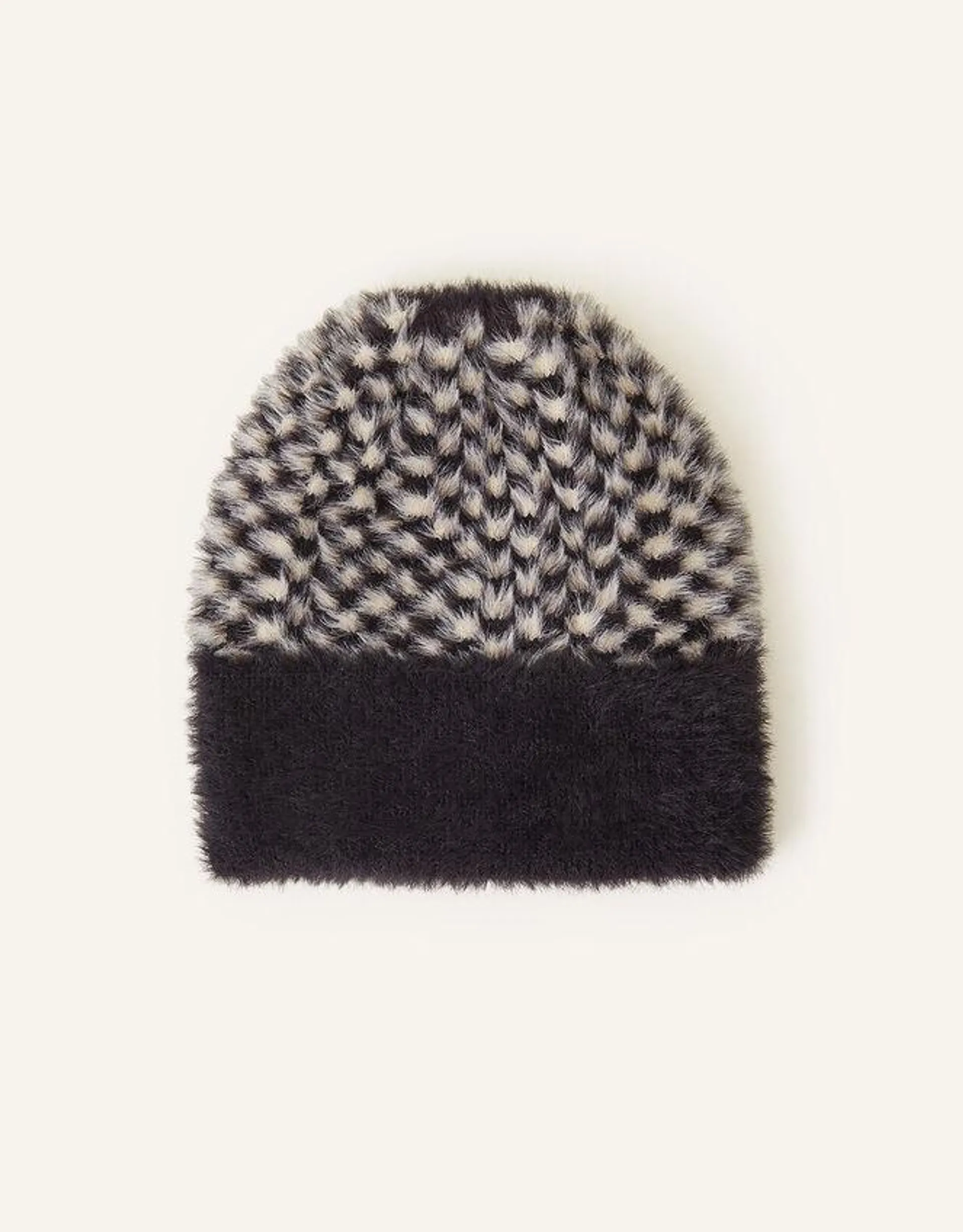 Checkerboard Fluffy Beanie