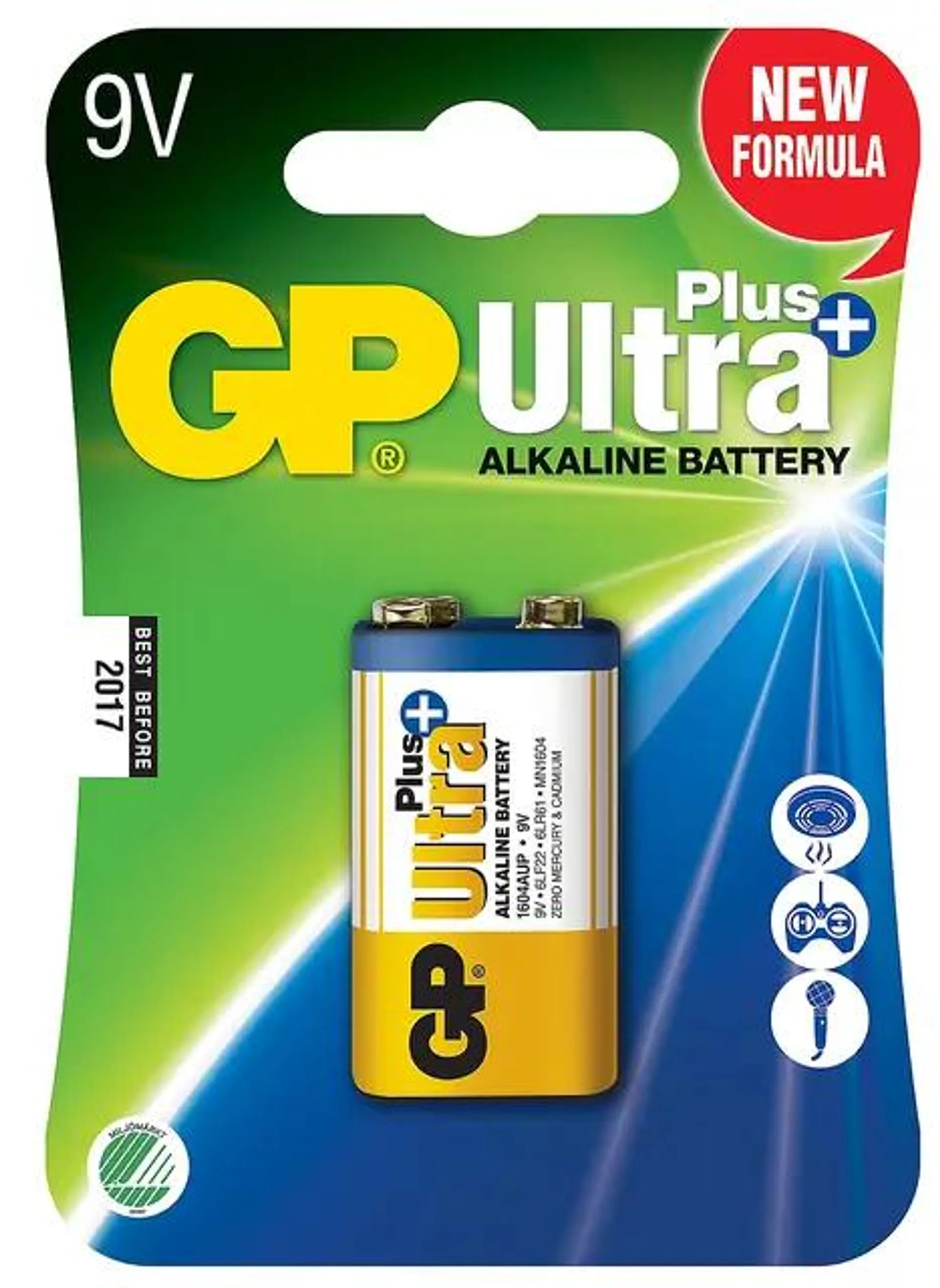 GP Ultra Plus Alkaline 9V-batteri