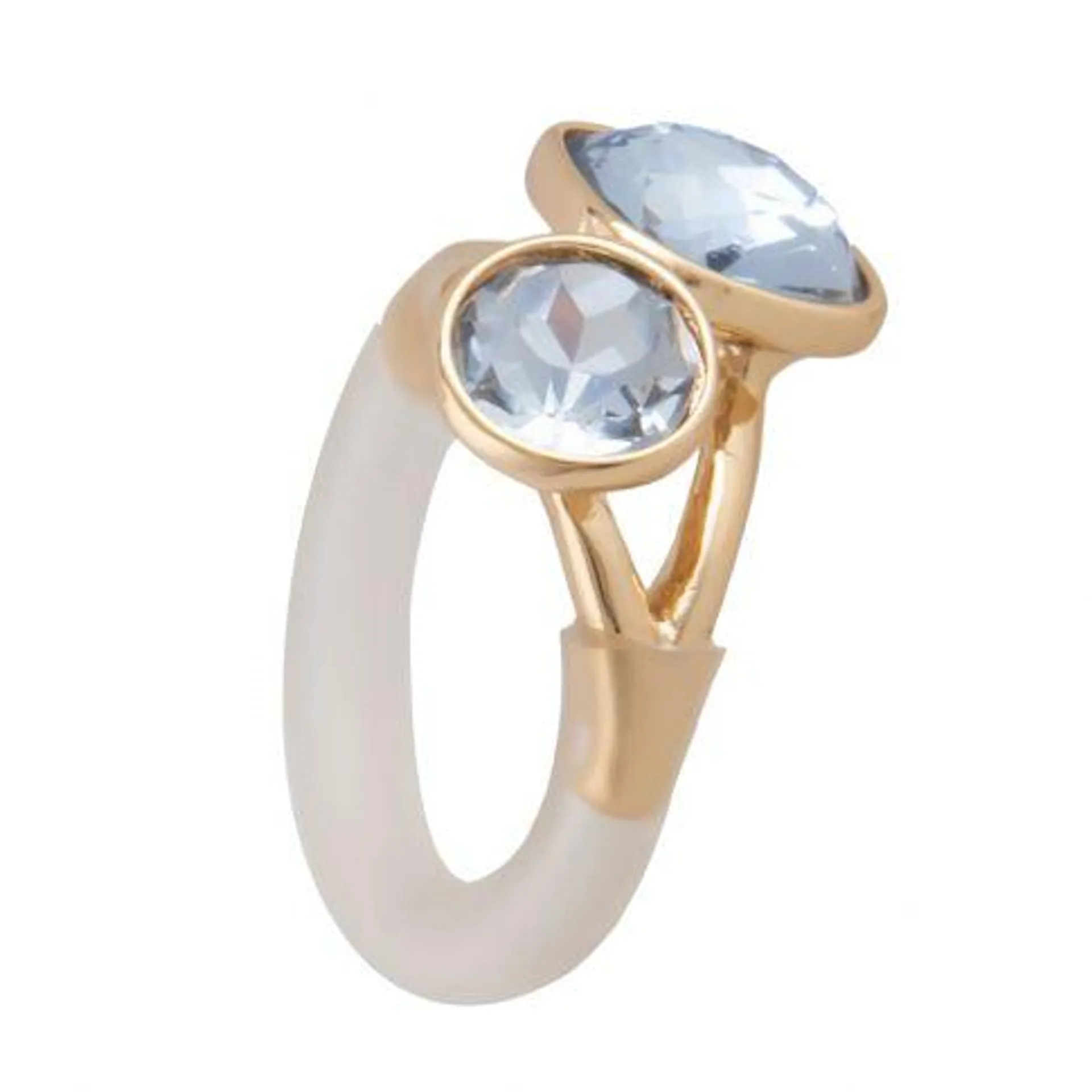 Patricia 2 ring gold Lightblue