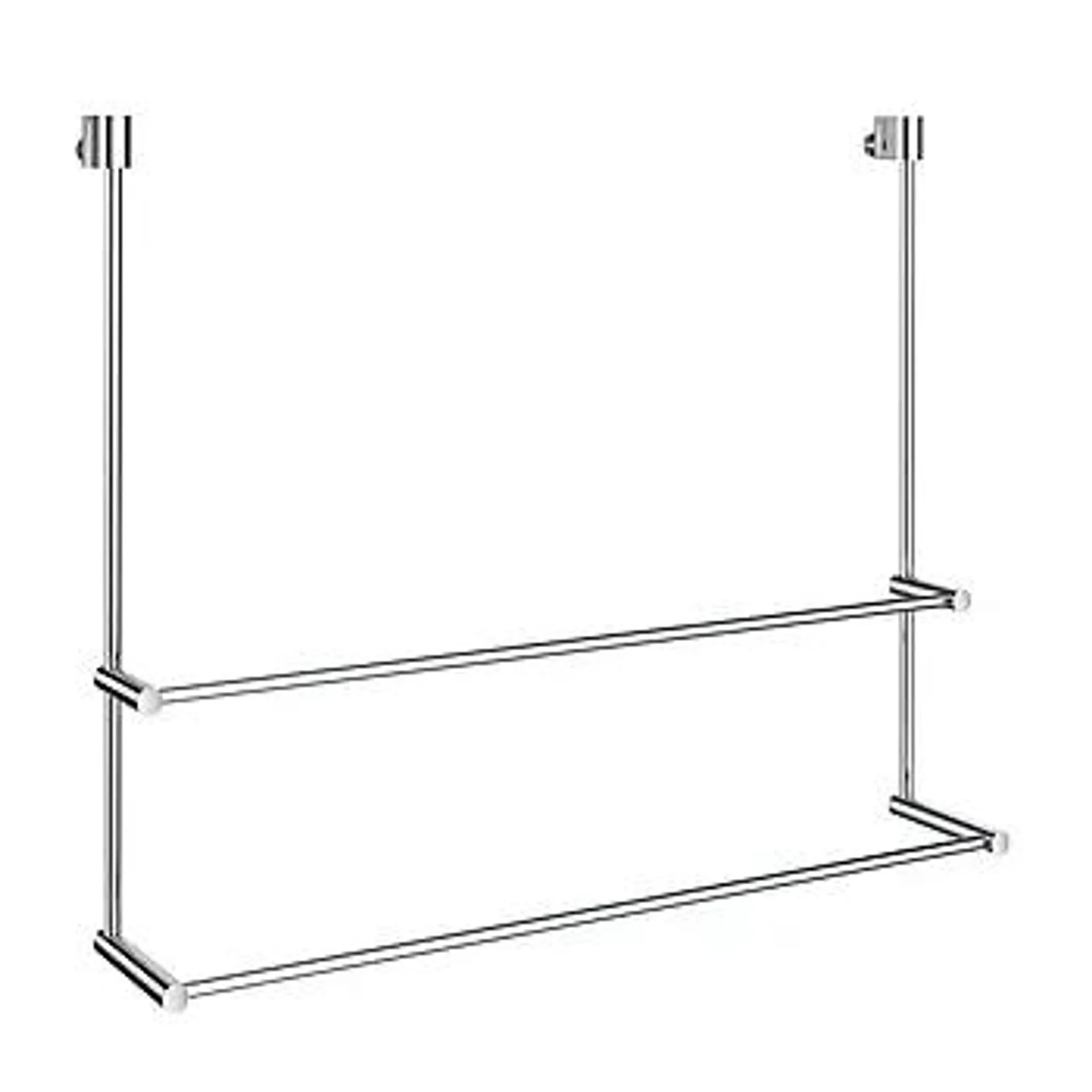 Smedbo dobbel håndkleholder til dusjvegg sideline, krom