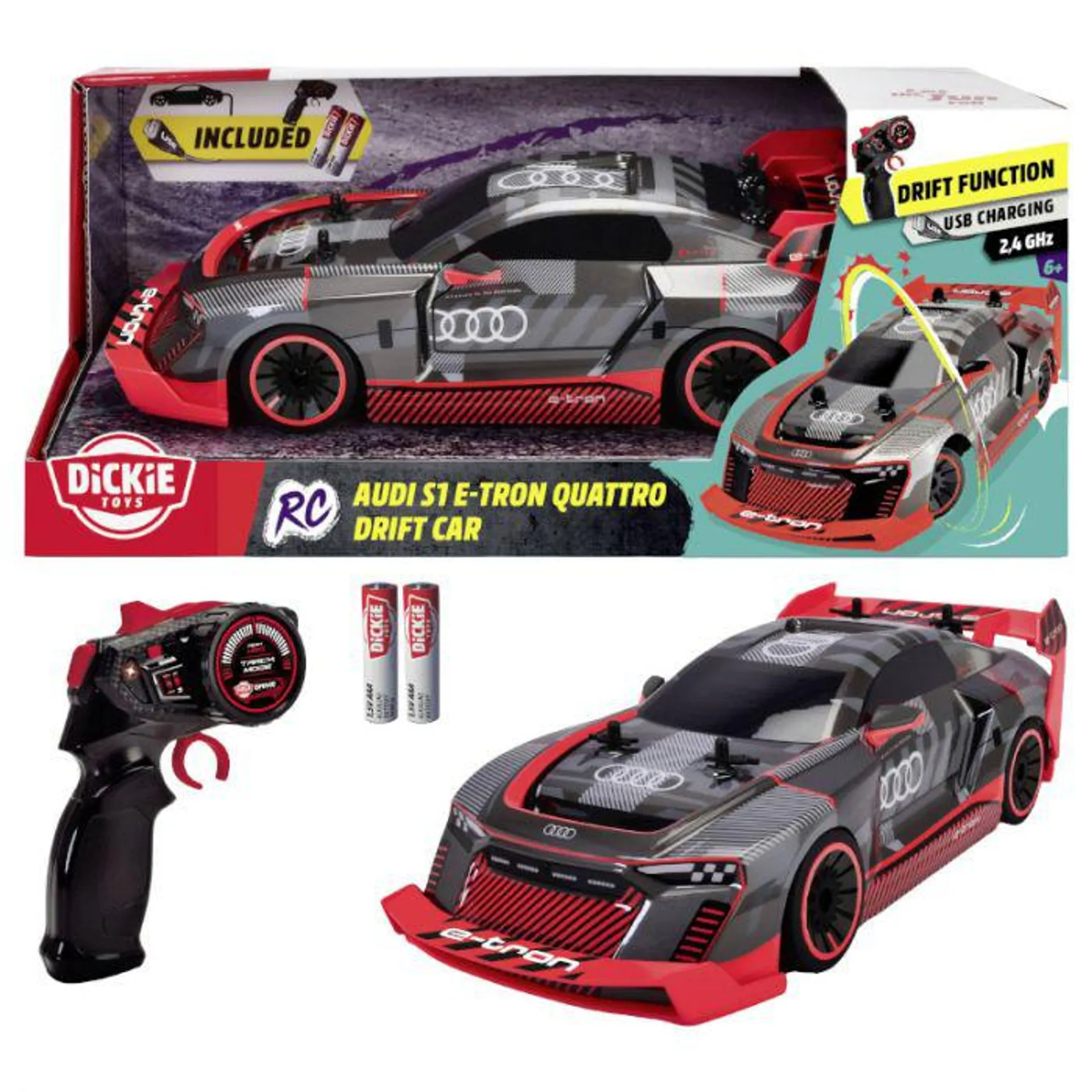Dickie Toys Radiostyrt Lekebil 30cm - Audi S1 E-Tron Quattro Drift