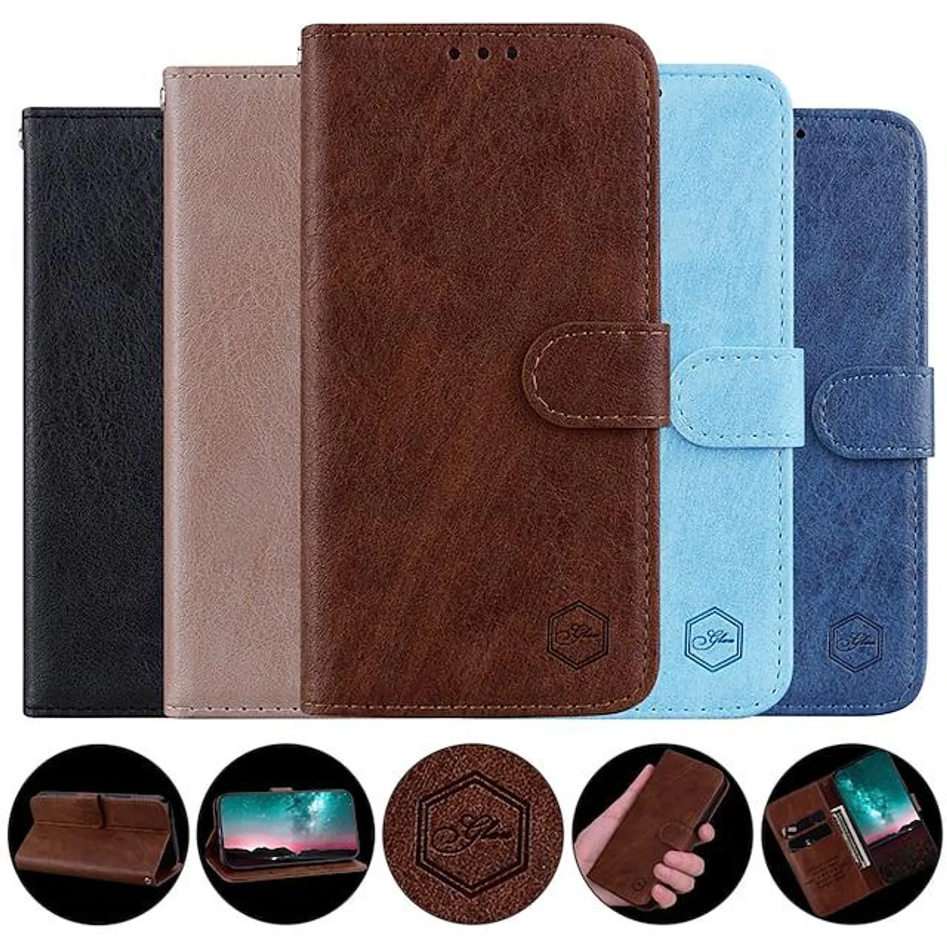 Phone Case For Samsung Galaxy S23 S22 S21 S20 Ultra Plus FE A54 A34 A14 A53 A33 A23 A13 Wallet Case with Stand Wallet Leather TPU PU Leather