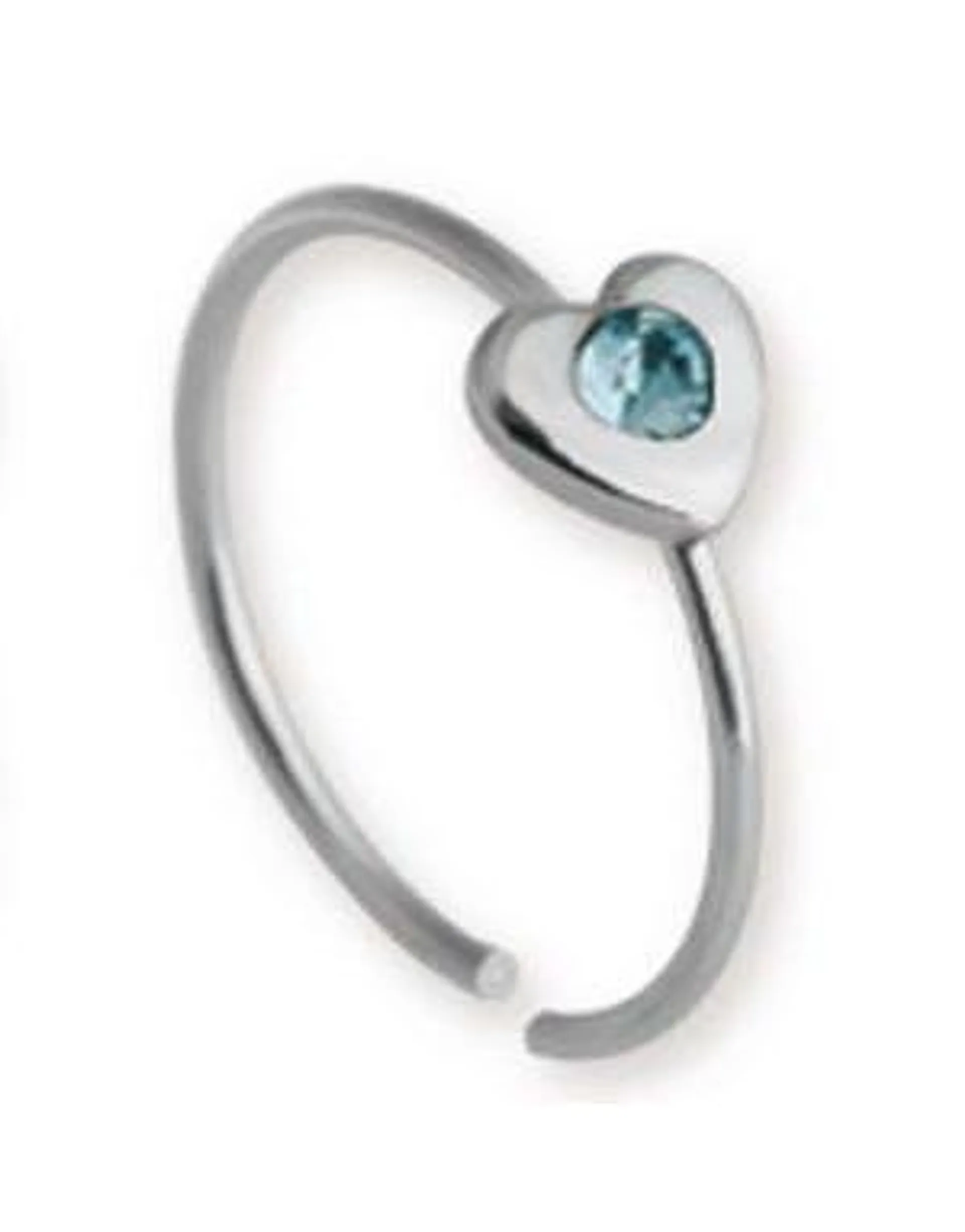 Circle With Heart And Blue Stone - Nesepiercing