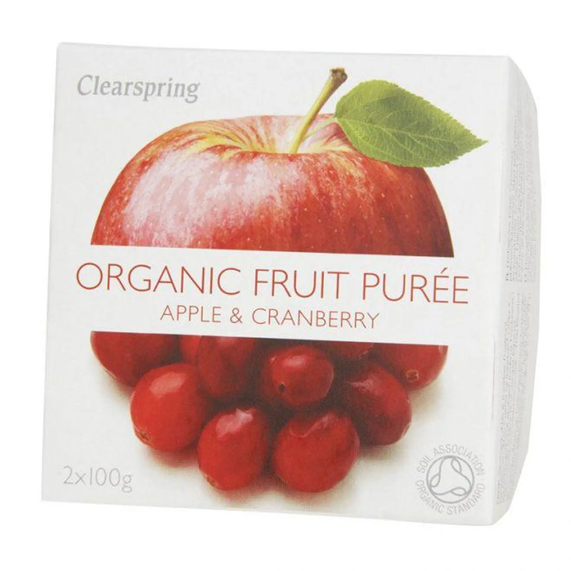 Clearspring økologisk fruktpuré eple & jordbær 2 x 100 g