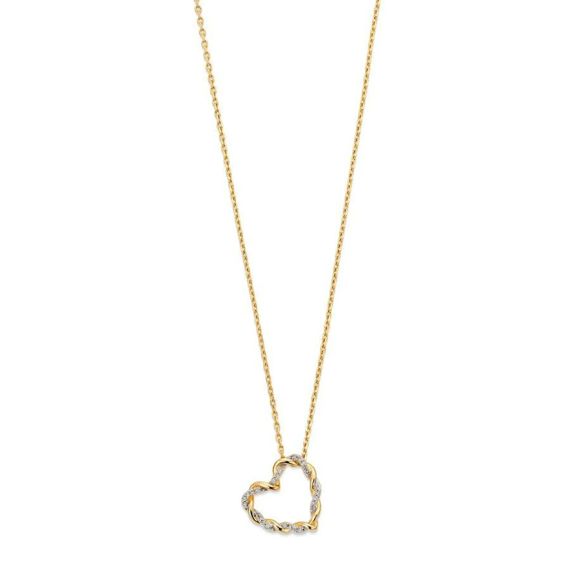 Diamantsmykke 585 Gult Gull 0,05 ct.