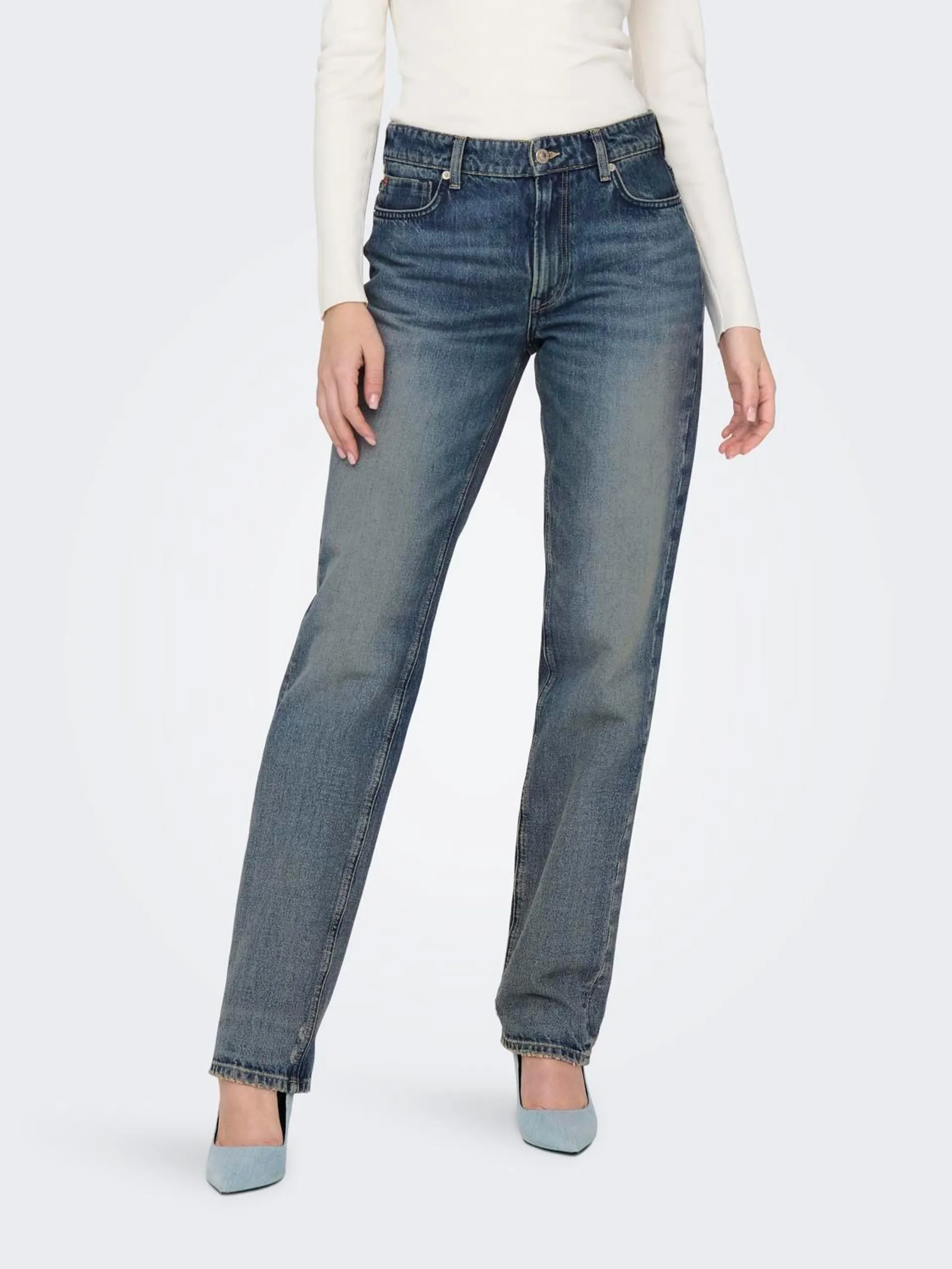 ONLJACI MID WAIST STRAIGHT JEANS