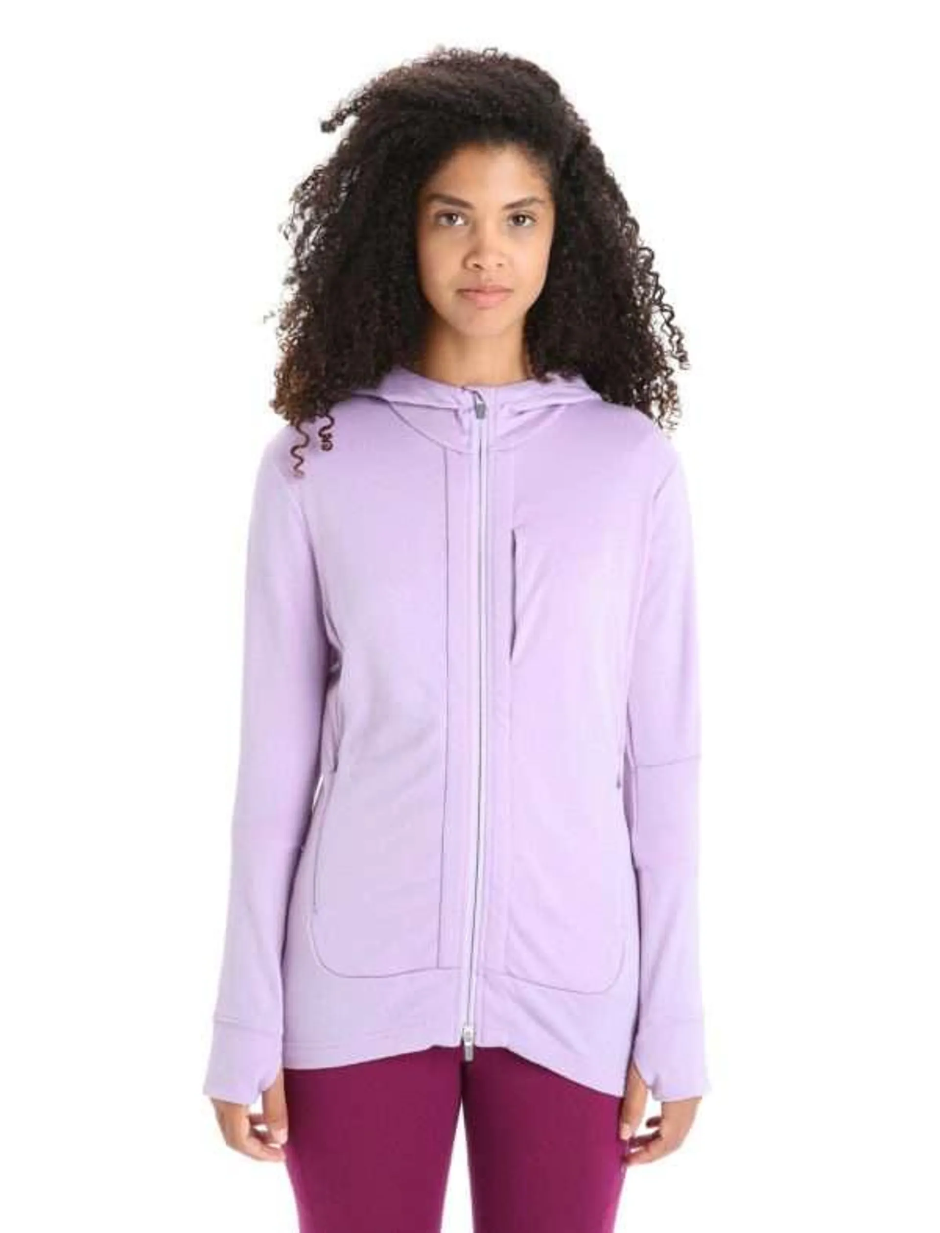 Icebreaker Women Quantum Iii Ls Zip Hoodie Purple Gaze/Go