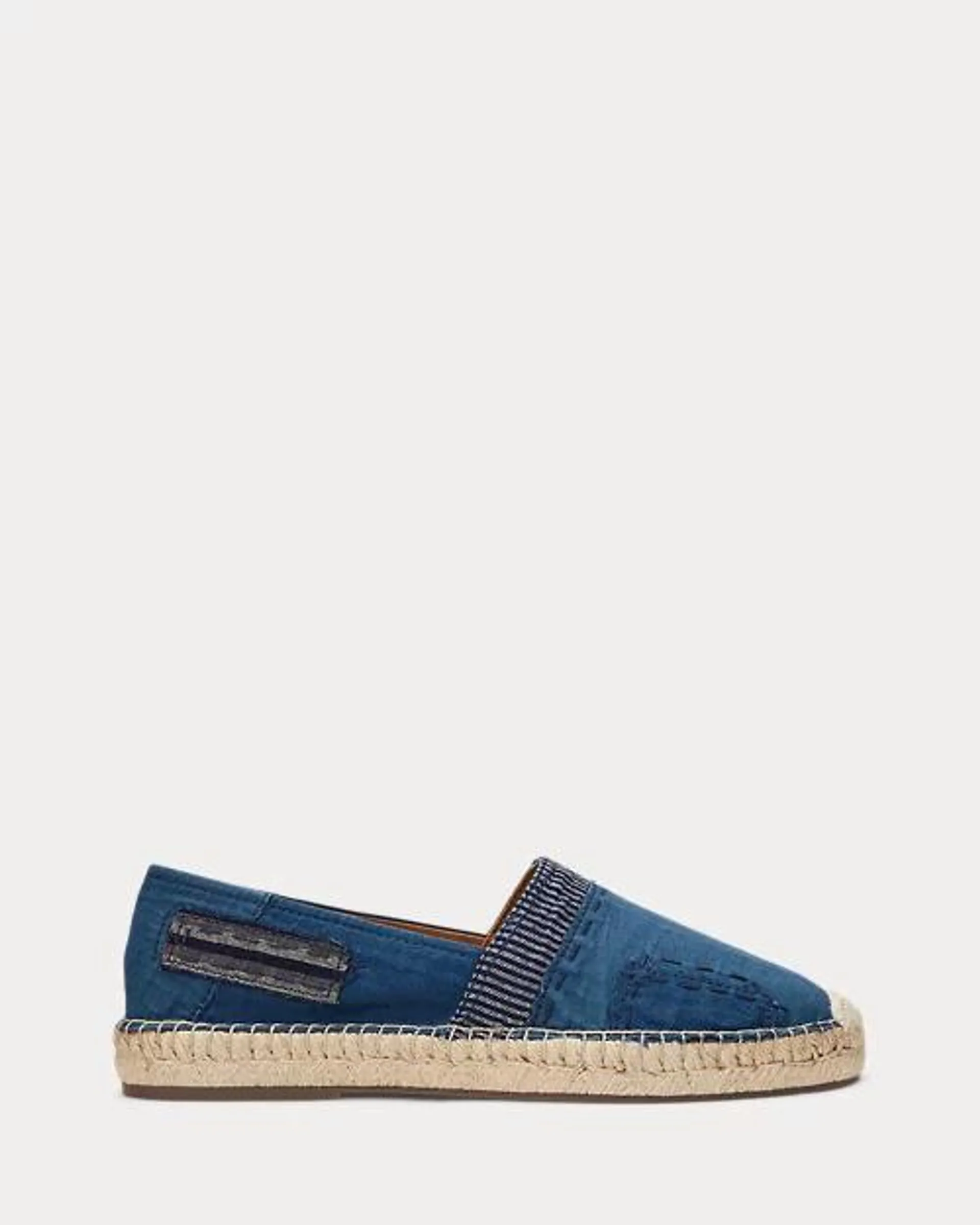 Cevio Indigo Patchwork Espadrille