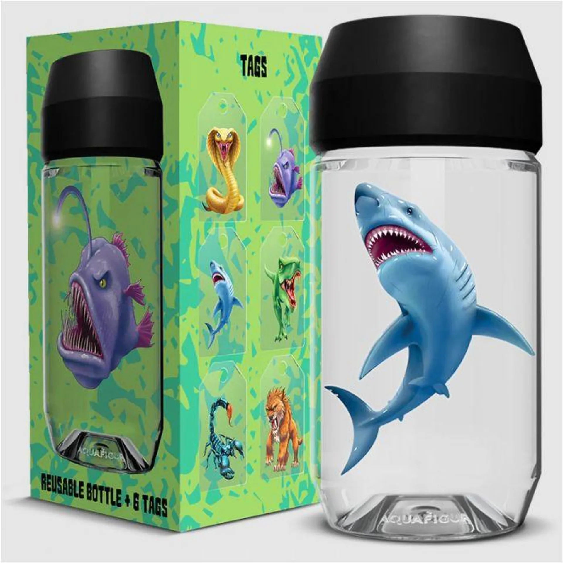 Aquafigure Flaske m/ 6 tags 330ml - Ville Dyr
