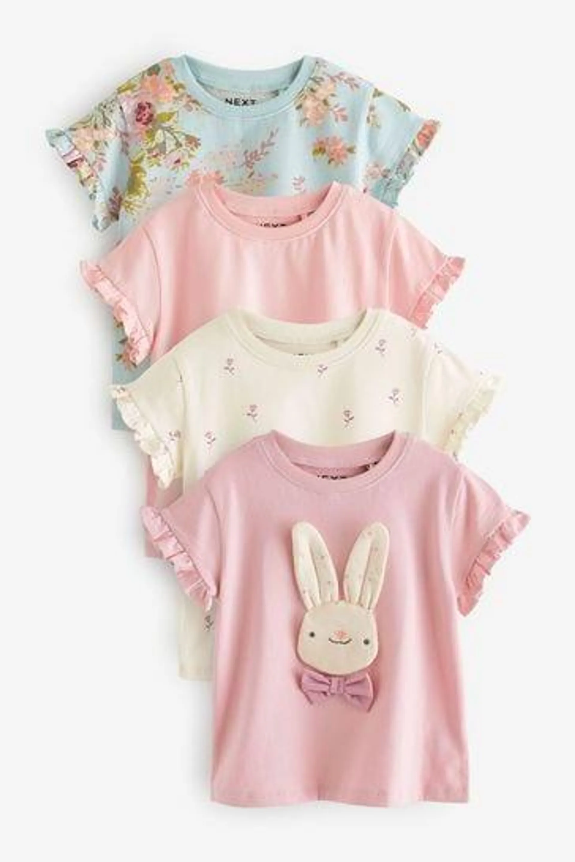 Pink Bunny T-Shirts 4 Pack (3mths-7yrs)