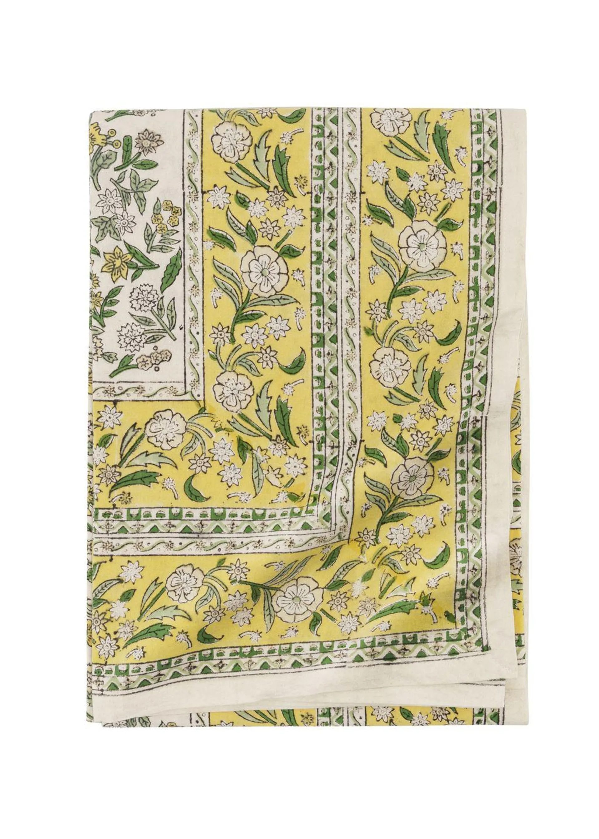 Block-printed tablecloth