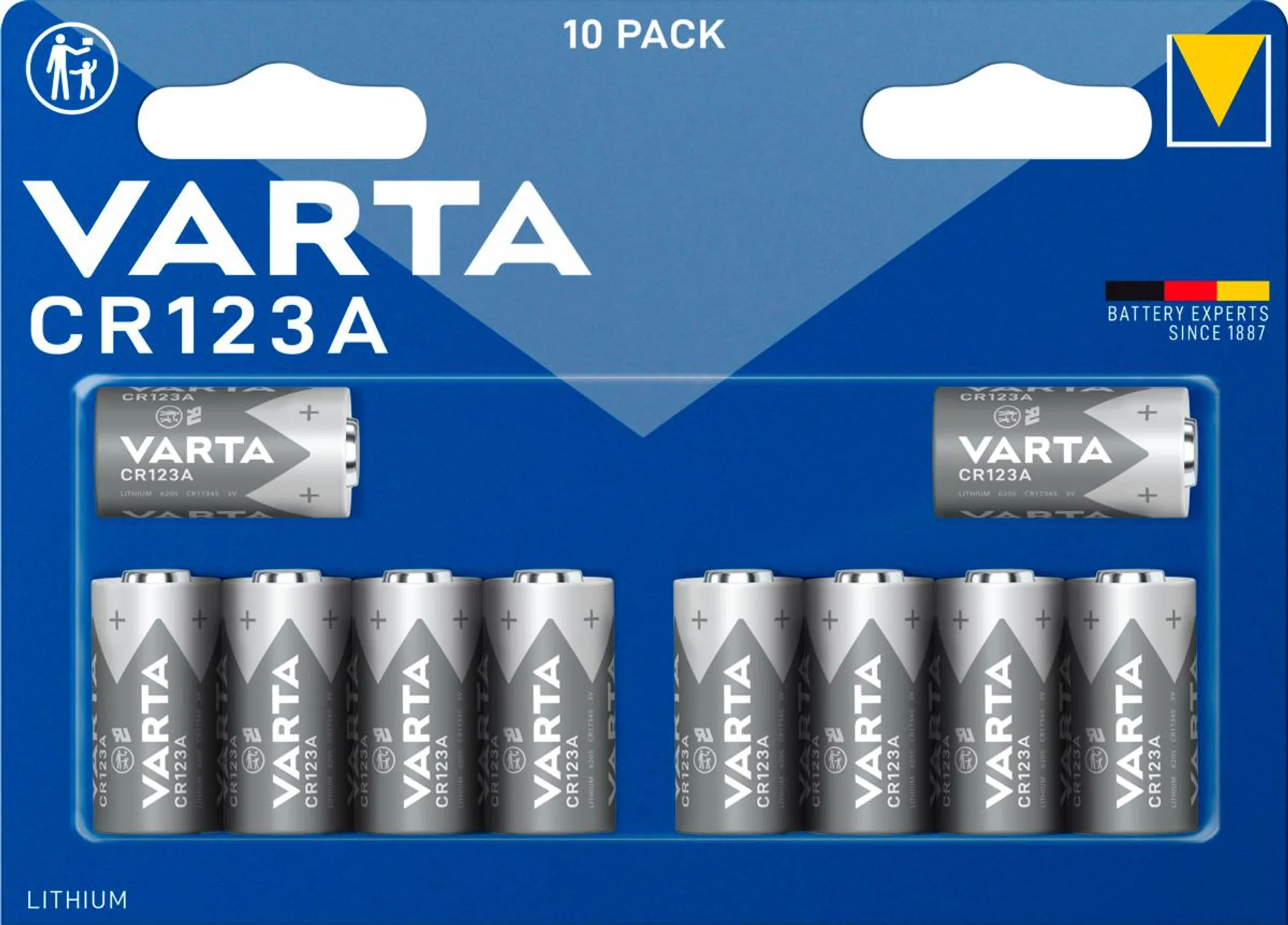 VARTA litiumbatteri CR123A 10 pk