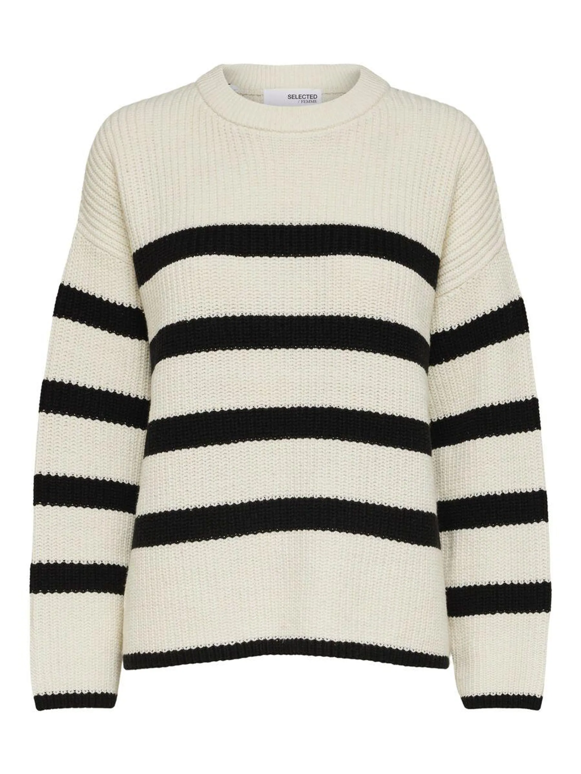 STRIPETE STRIKKET PULLOVER