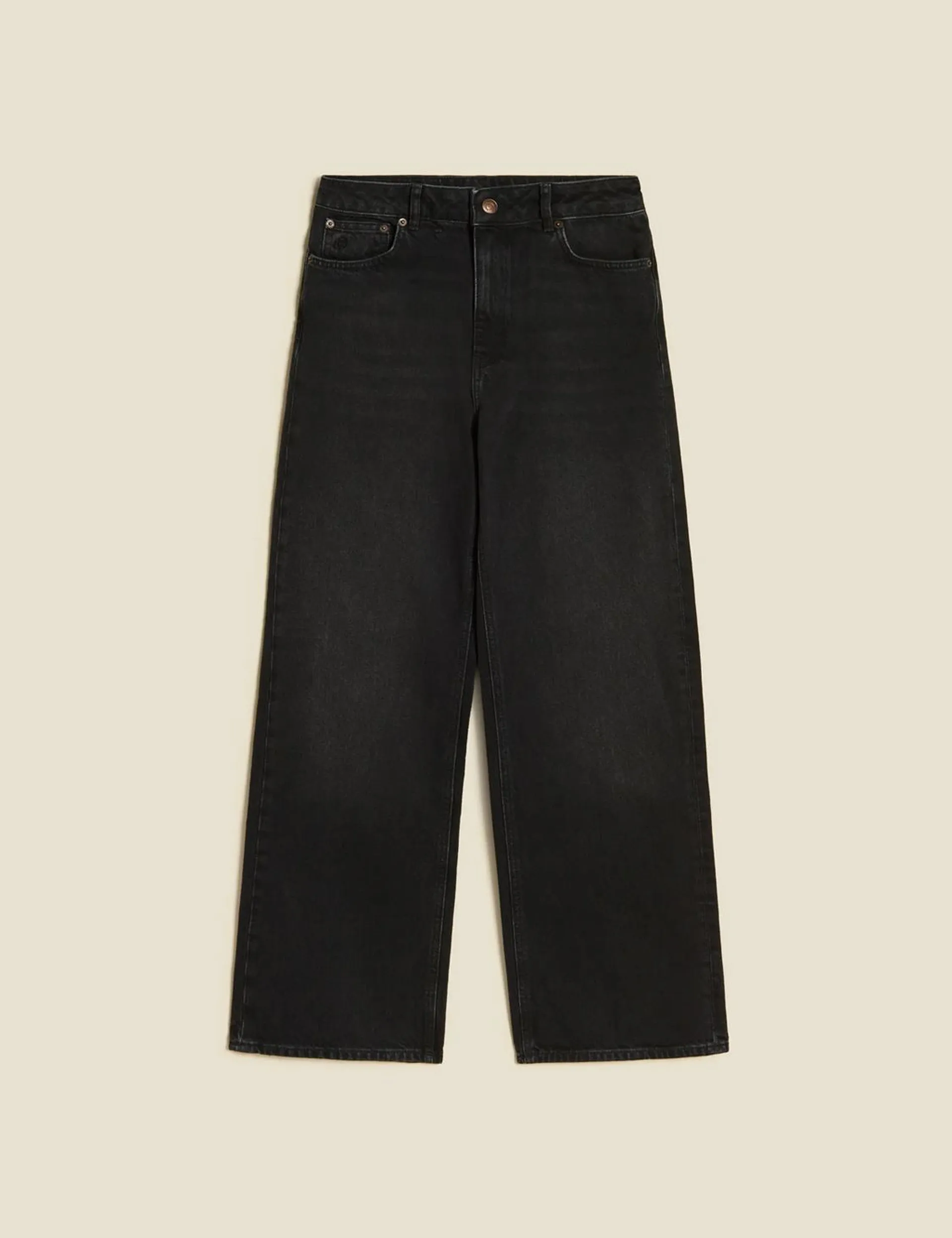 W Wide Jeans Black Washed