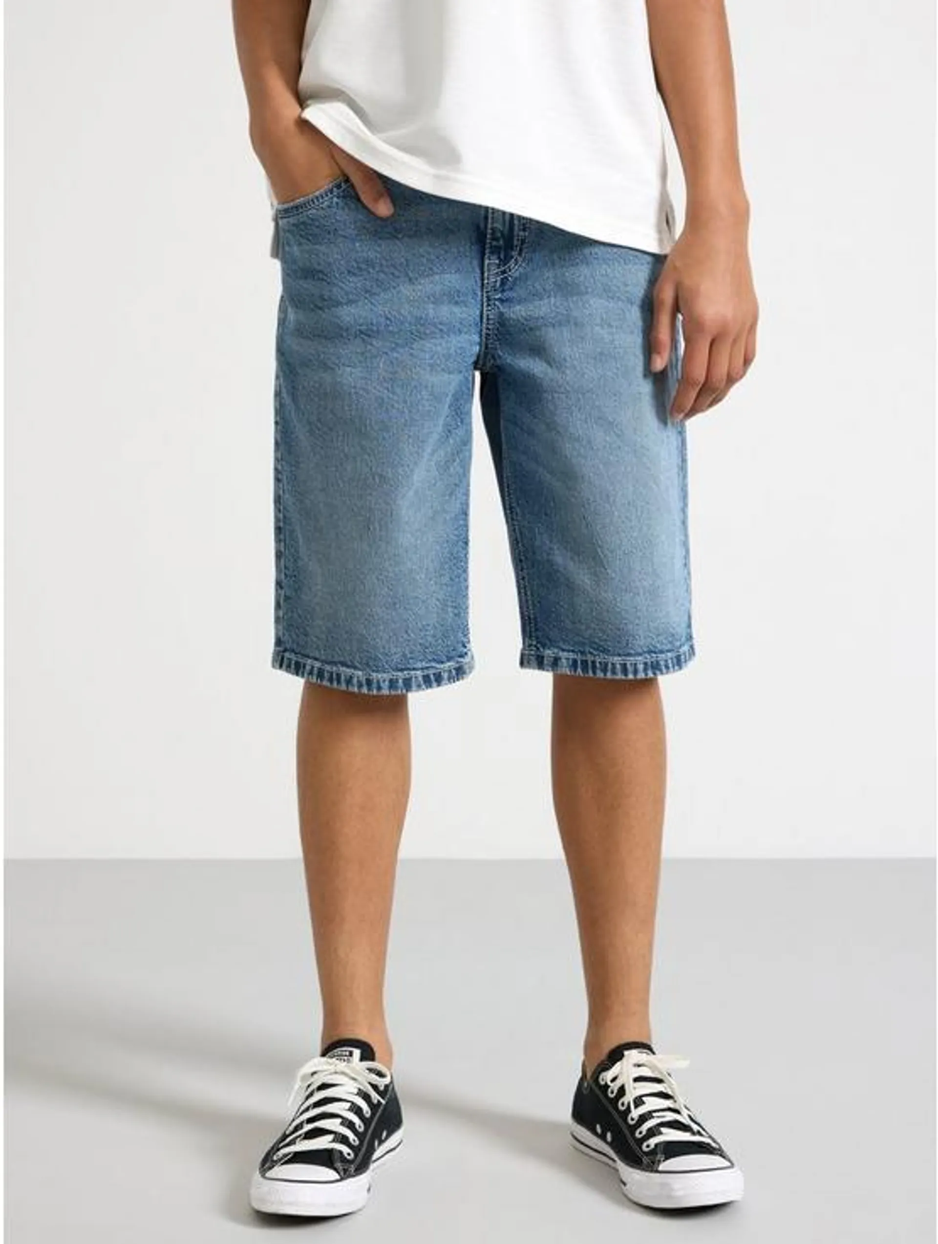 Jeans-shorts med normal midje