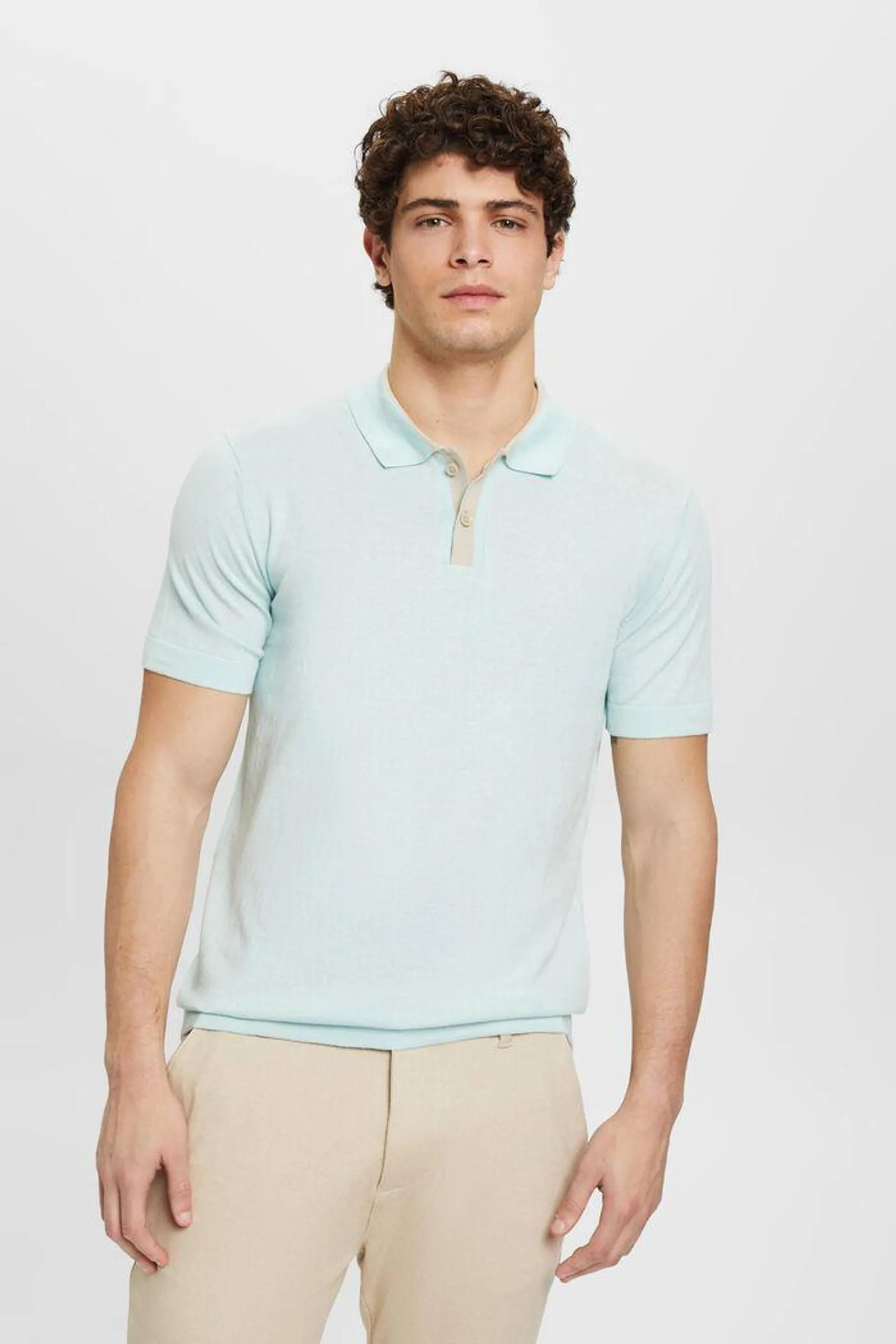 Blended TENCEL and sustainable cotton polo shirt