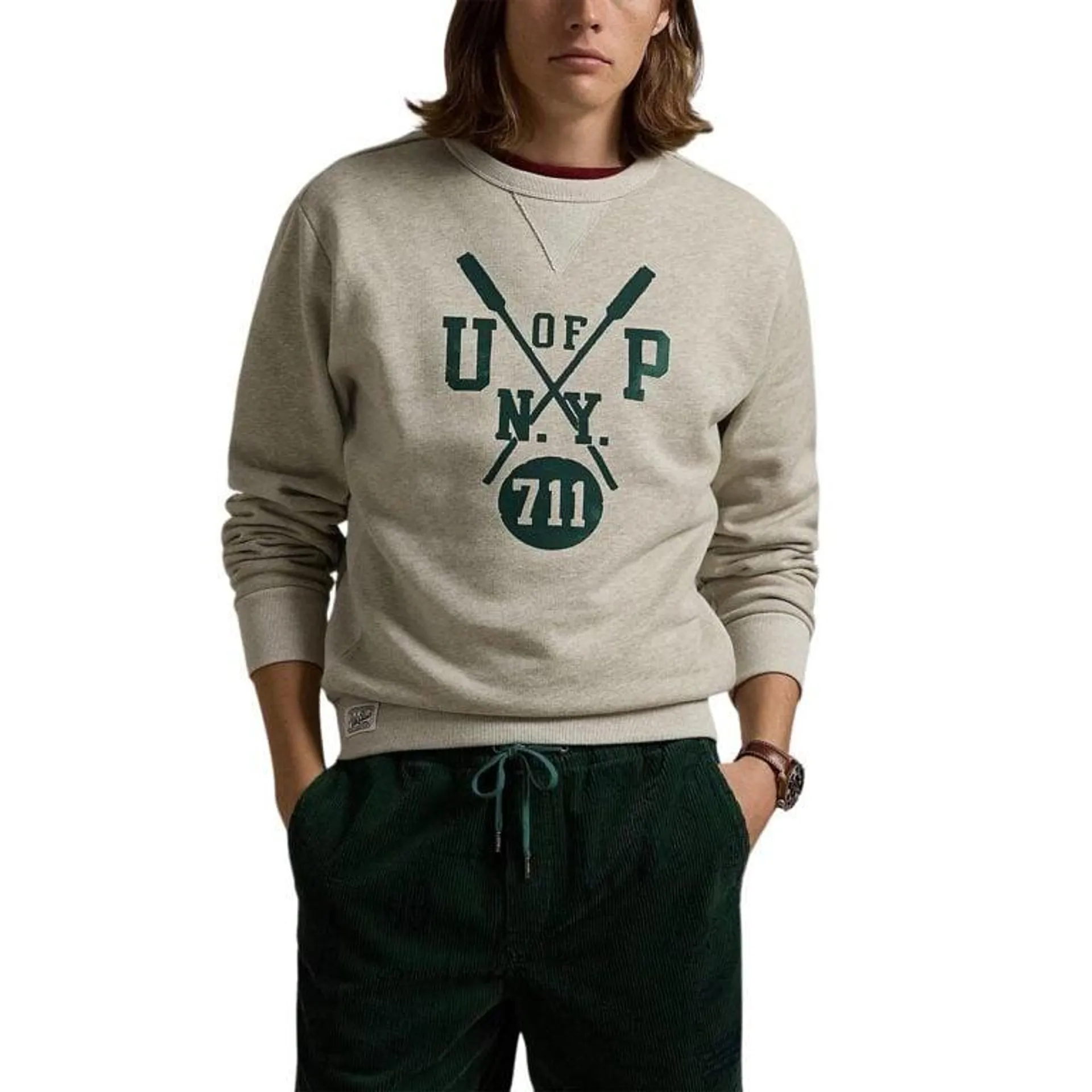 Slub Fleece Graphic Sweatshirt – Grå