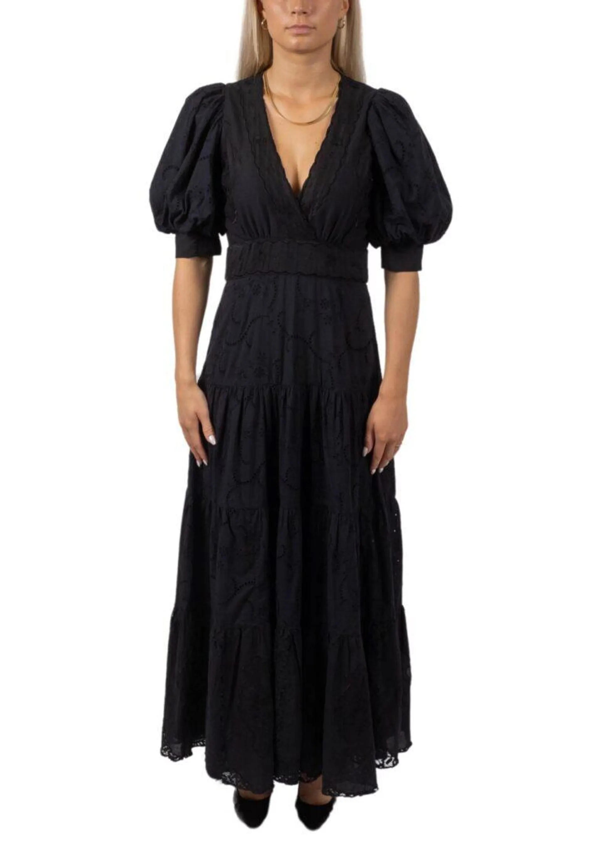 Broderie Anglaise Maxi Dress – Sort