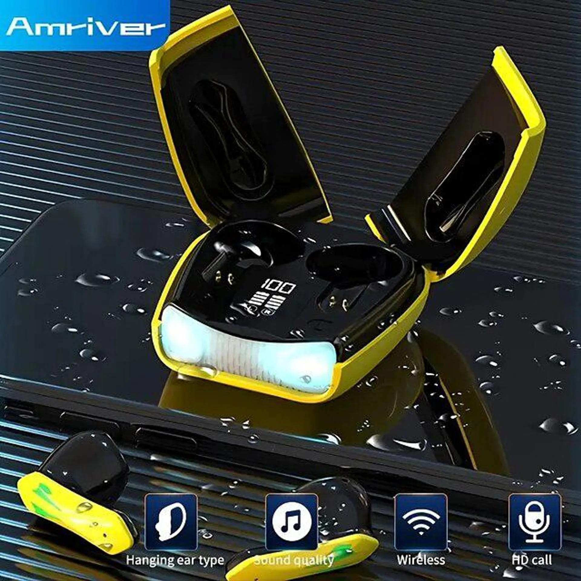 headset trådløs gaming øretelefon bass støyreduserende øreplugger hifi stereo handsfree humler