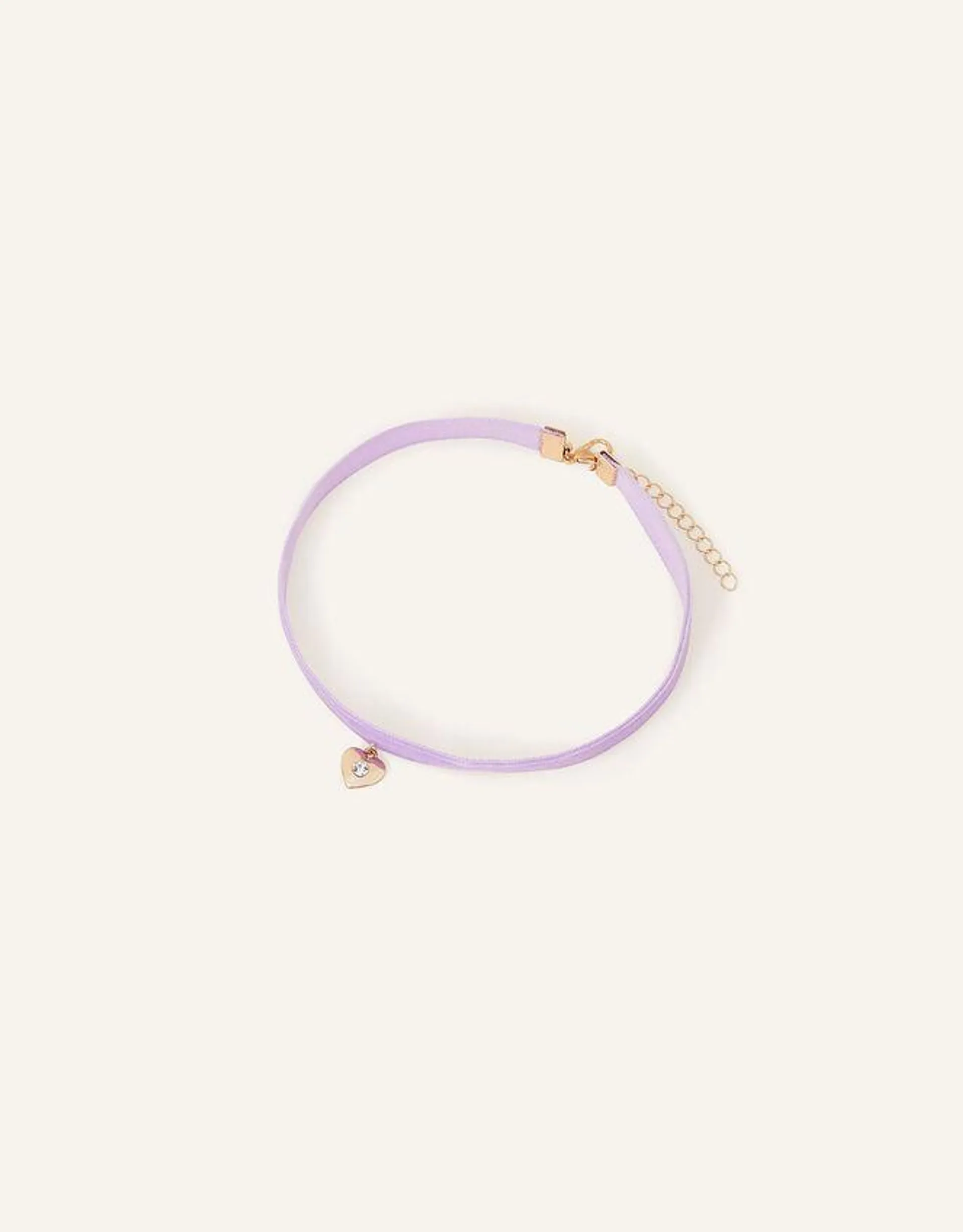 Girls Velvet Heart Choker