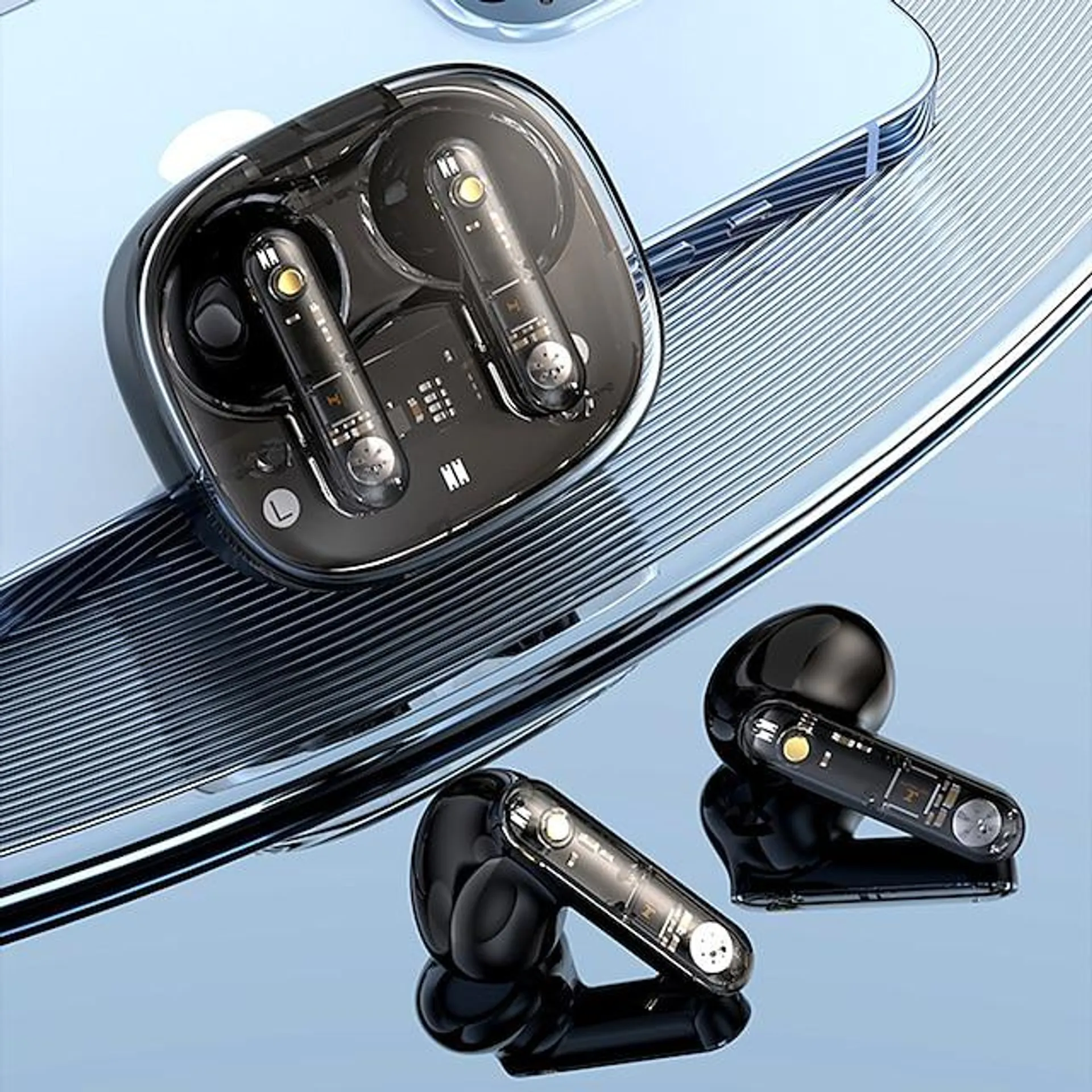 nye dr91 ekte trådløse hodetelefoner tws øretelefoner i øret bluetooth 5.3 enc miljøstøyreduksjon lang batterilevetid led power display øretelefoner