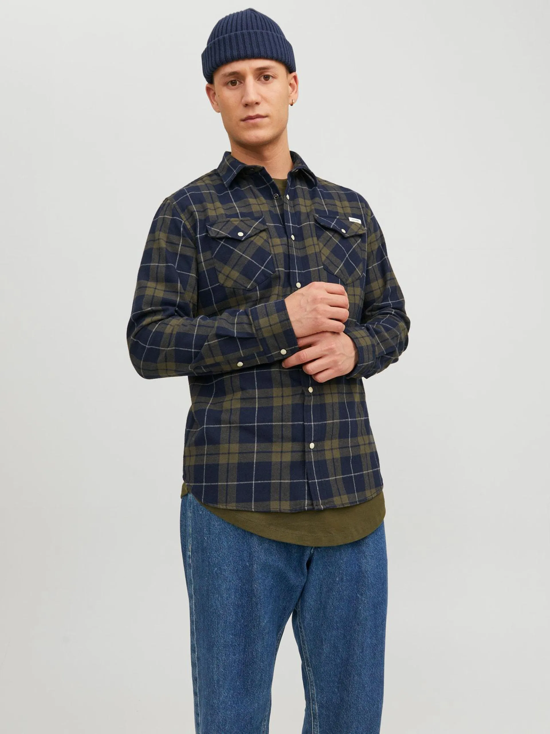 Slim Fit Rutete skjorte