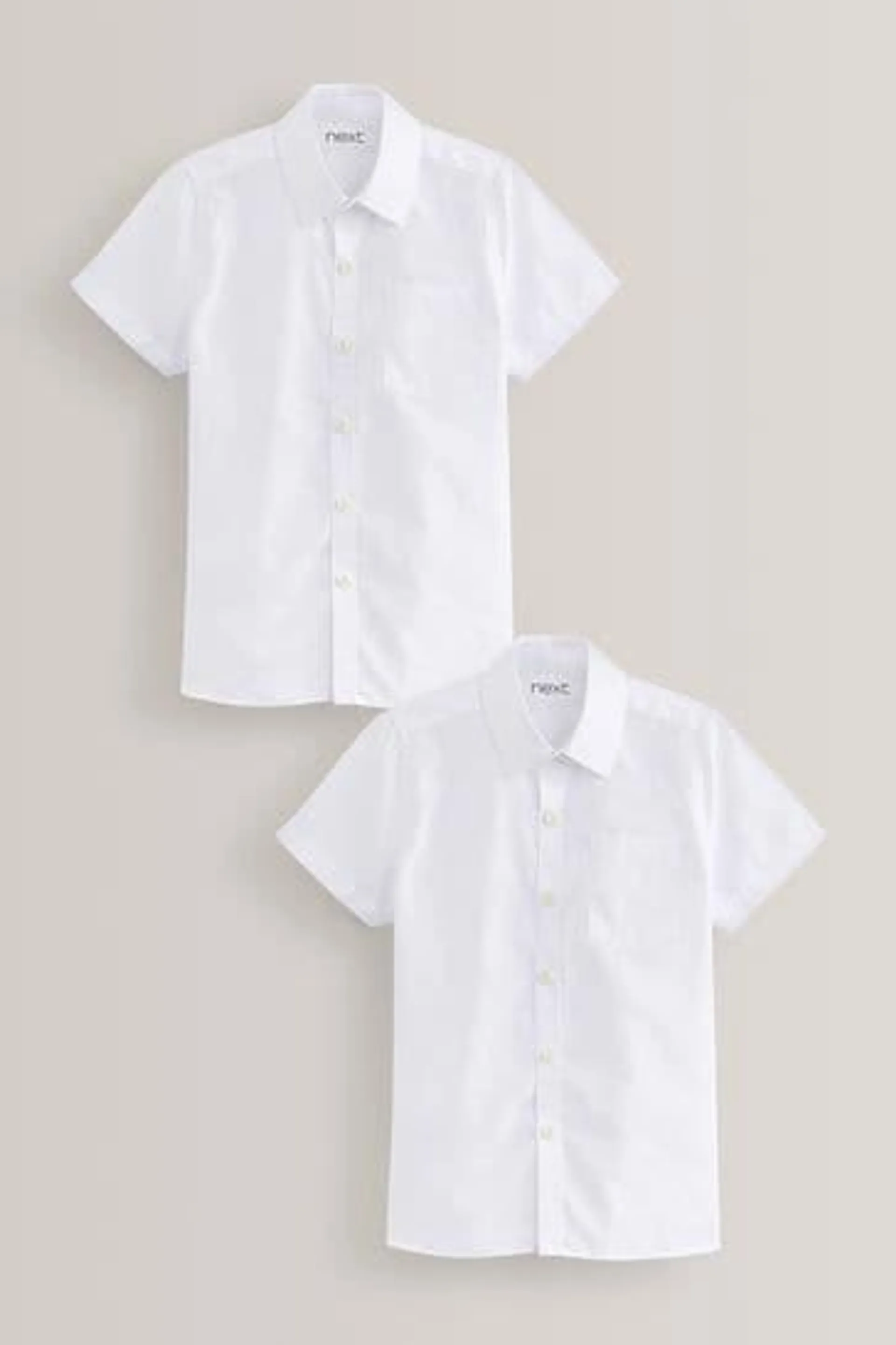 White 2 Pack Short Sleeve School Shirts (3-17yrs)