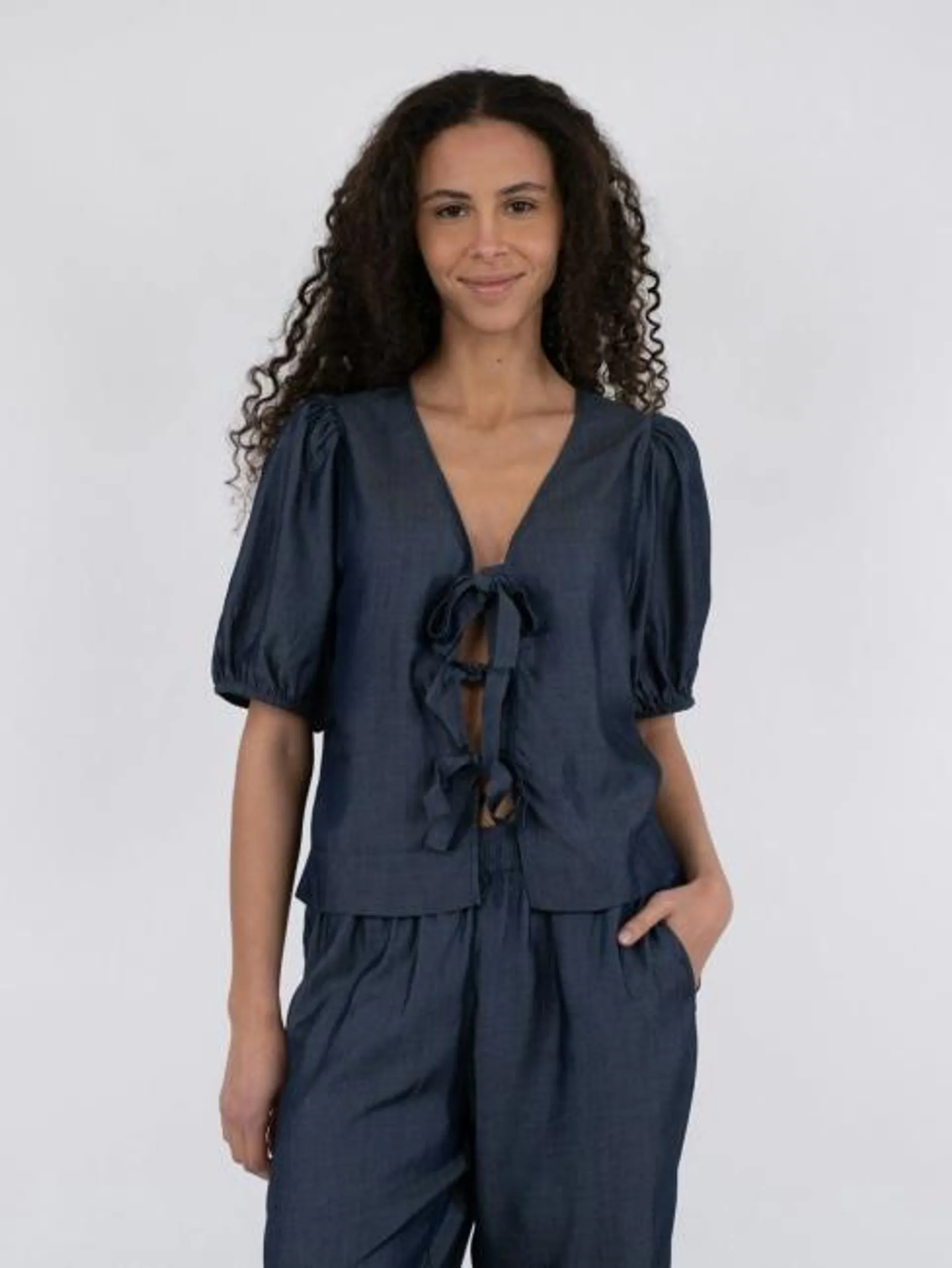 Bianca Chambray Blouse dark navy