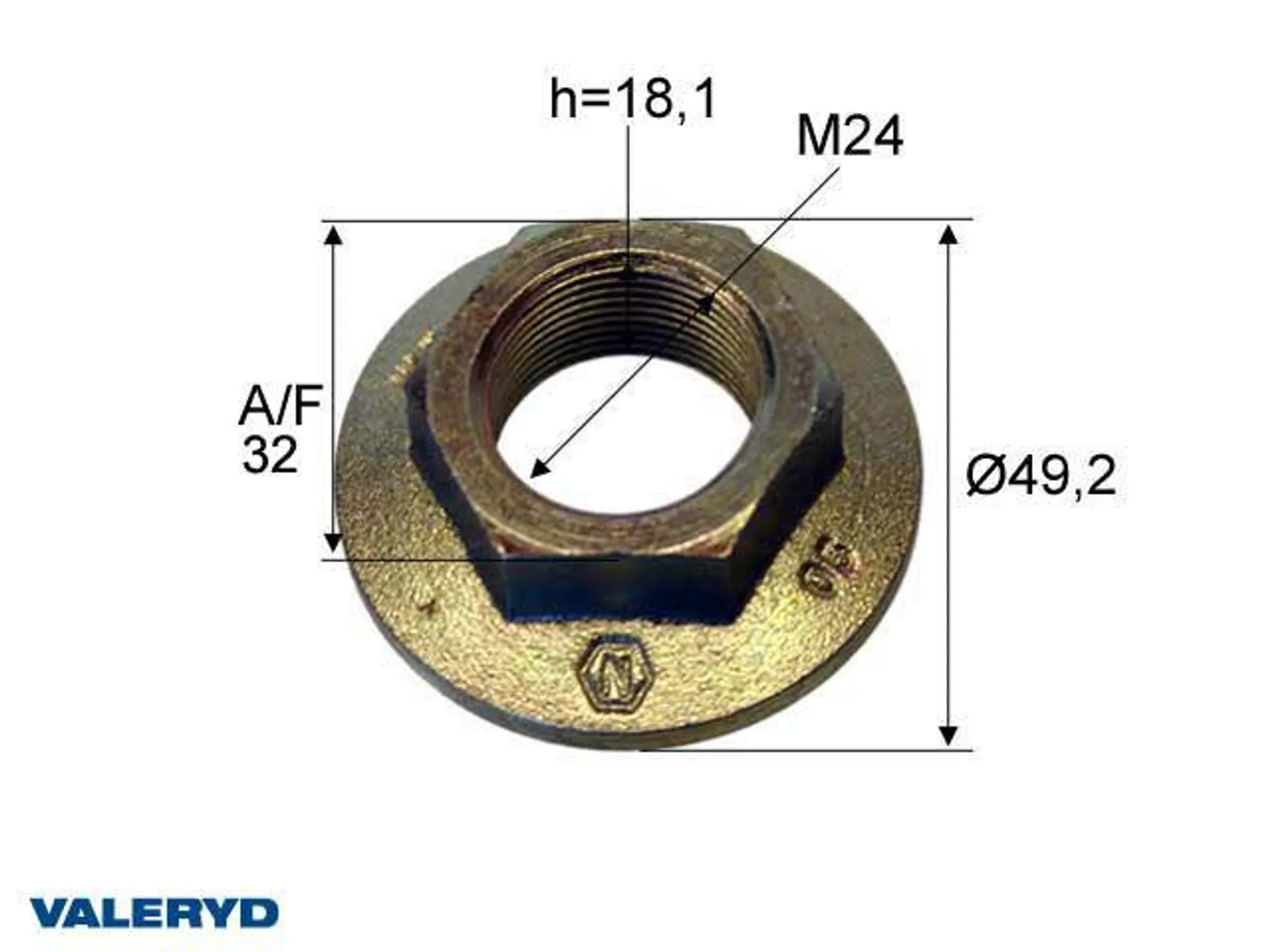 VALERYD FLENSMUTTER M24X1.5MM UNIVERSAL