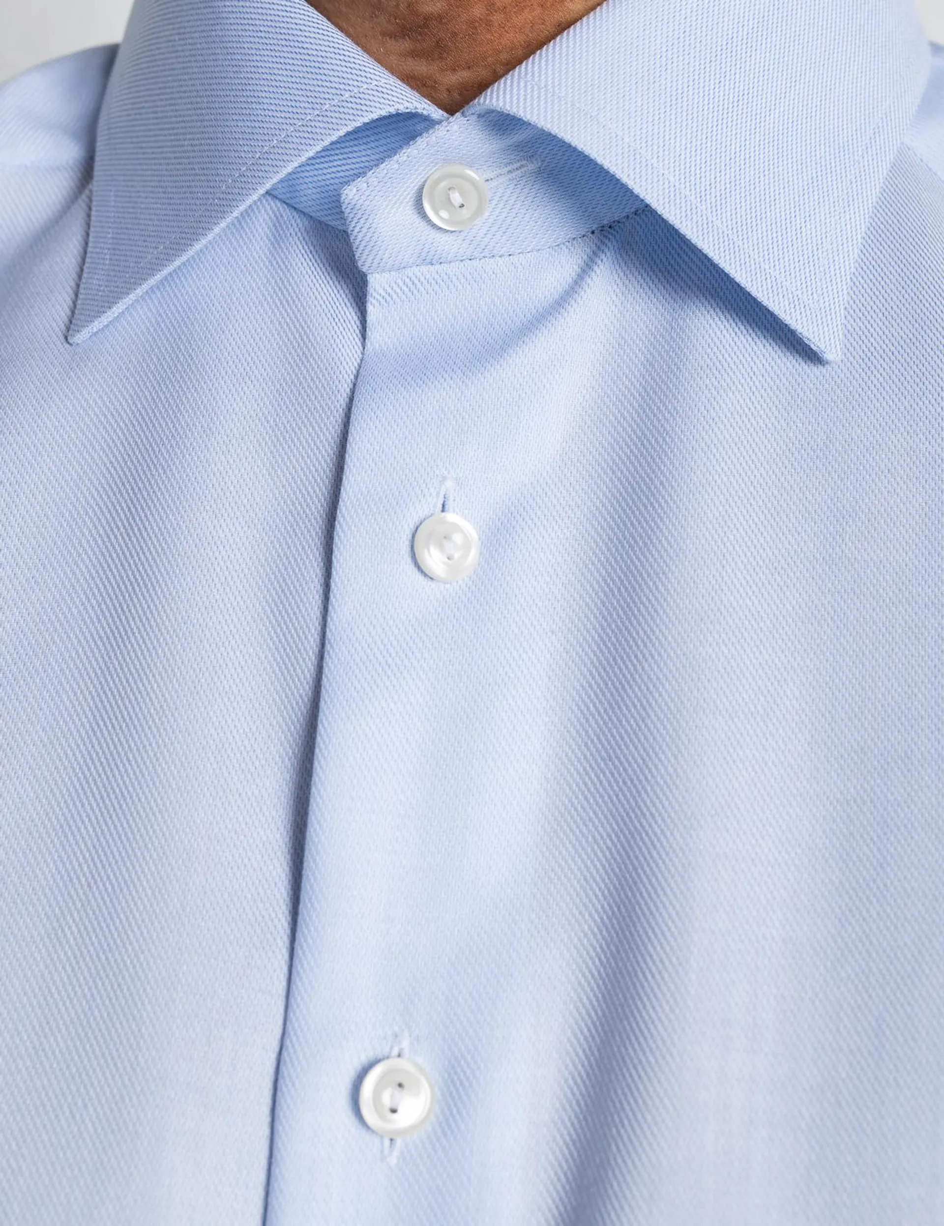 Melange Semi Solid Fine Twill Shirt Light Blue